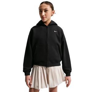 Nike Big Girls' Sportswear Studio Fleece Oversized Full-Zip Jacket - Black
