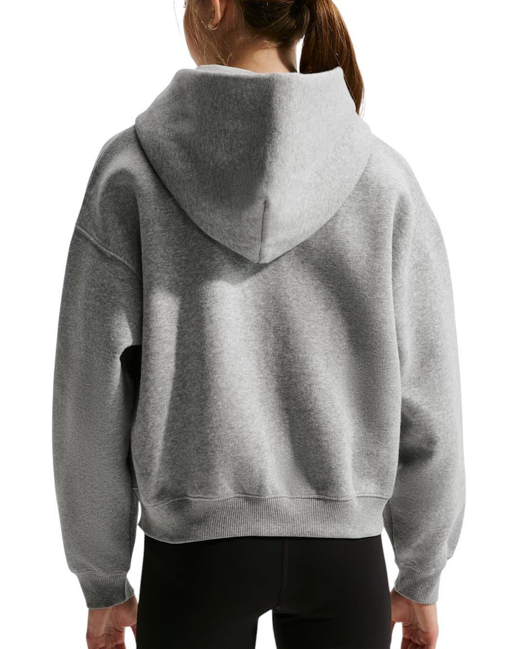 Nike Big Girls' Sportswear Studio Fleece Oversized Full-Zip Jacket - Grey - GREY Thumbnail View 2