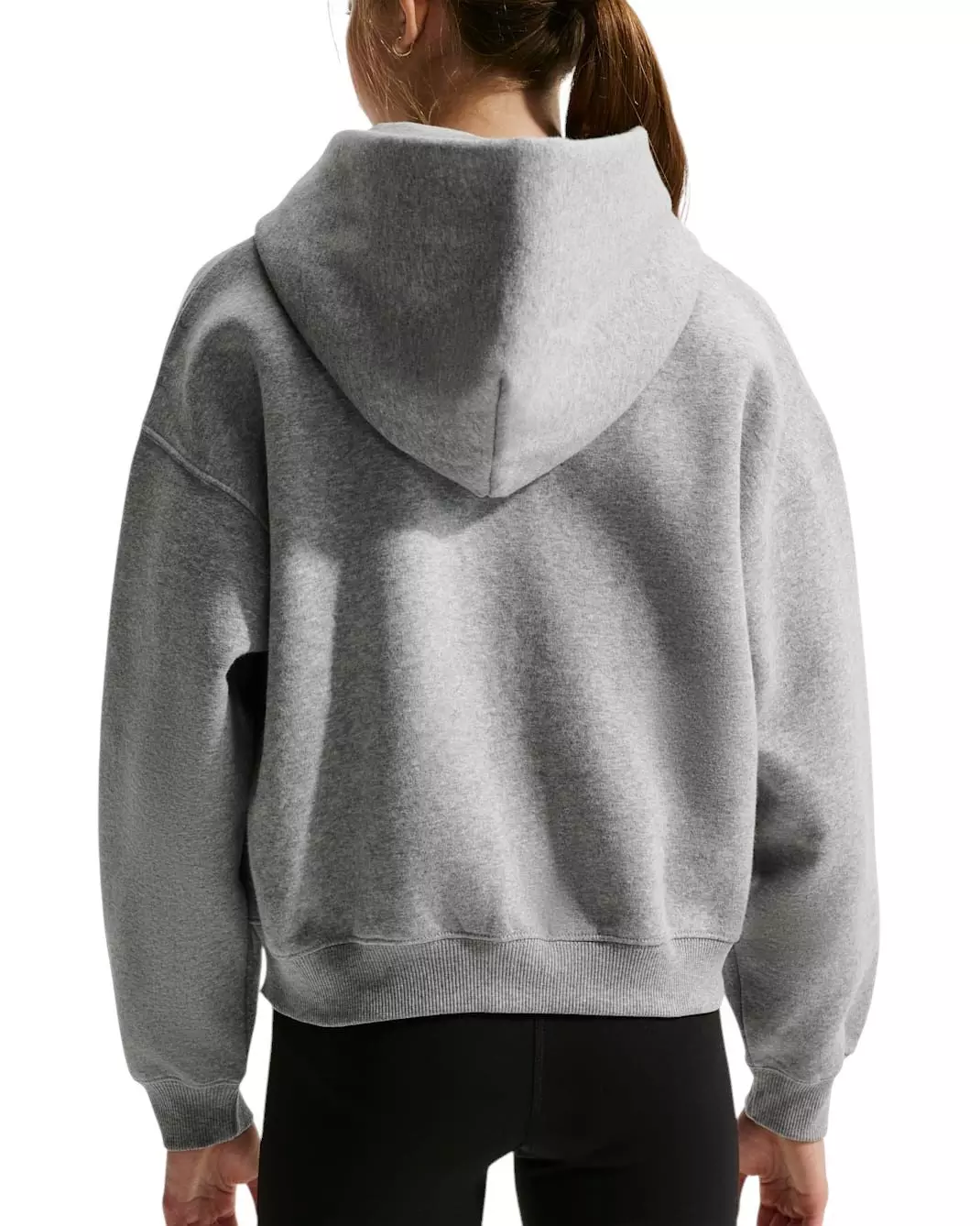 Nike Big Girls' Sportswear Studio Fleece Oversized Full-Zip Jacket - Grey - GREY