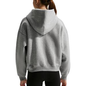 Nike Big Girls' Sportswear Studio Fleece Oversized Full-Zip Jacket - Grey - GREY