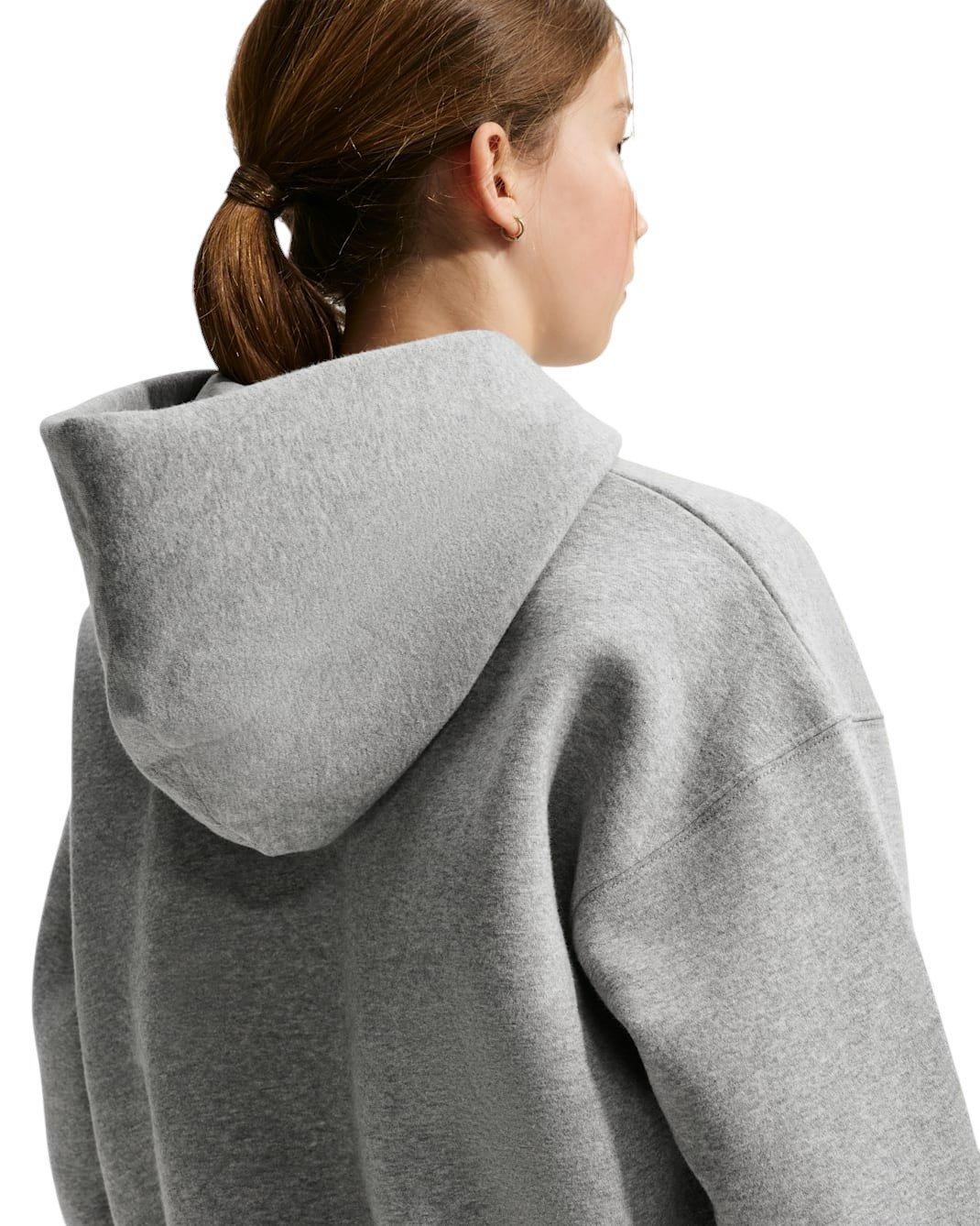 Nike Big Girls' Sportswear Studio Fleece Oversized Full-Zip Jacket - Grey - GREY Thumbnail View 4