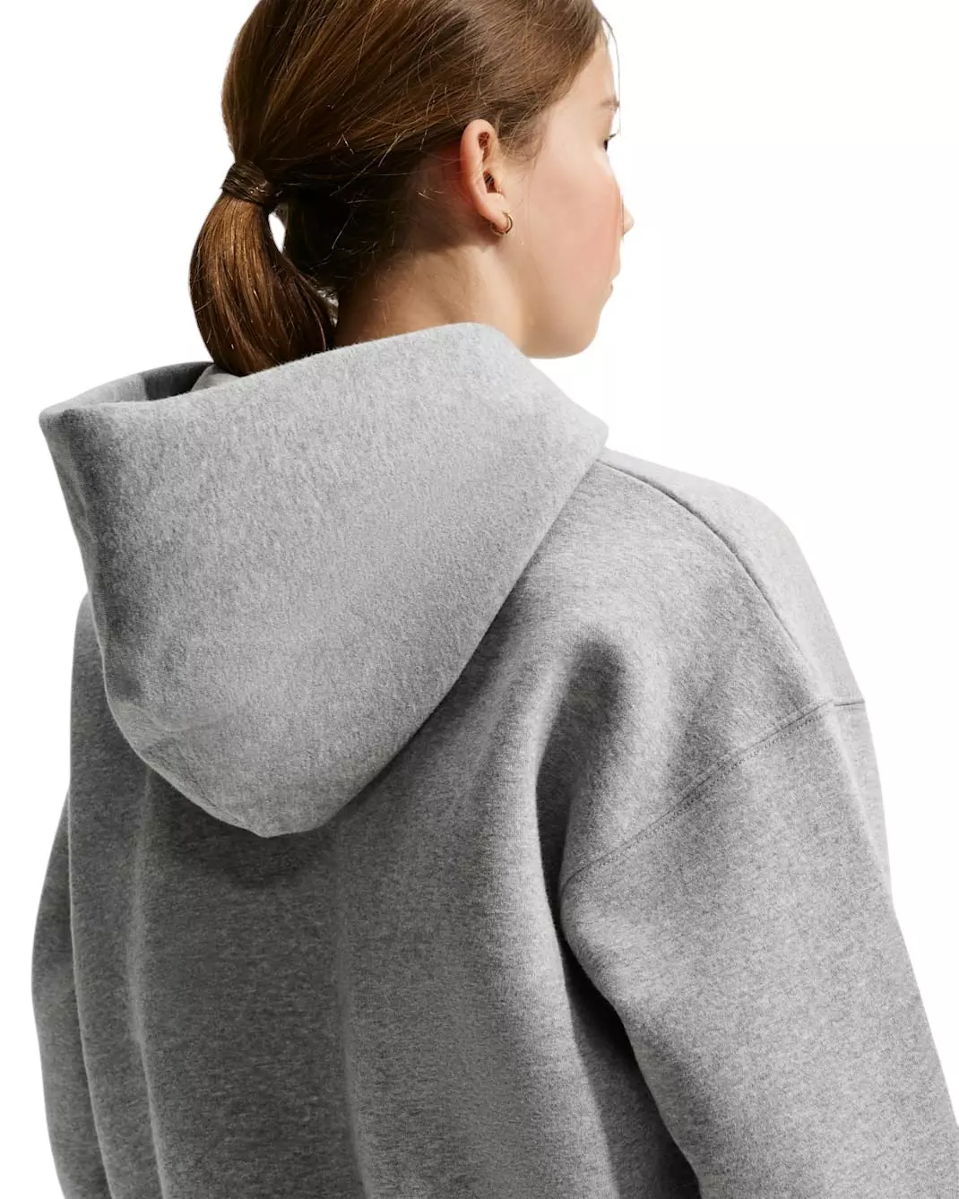 Nike Big Girls' Sportswear Studio Fleece Oversized Full-Zip Jacket - Grey - GREY