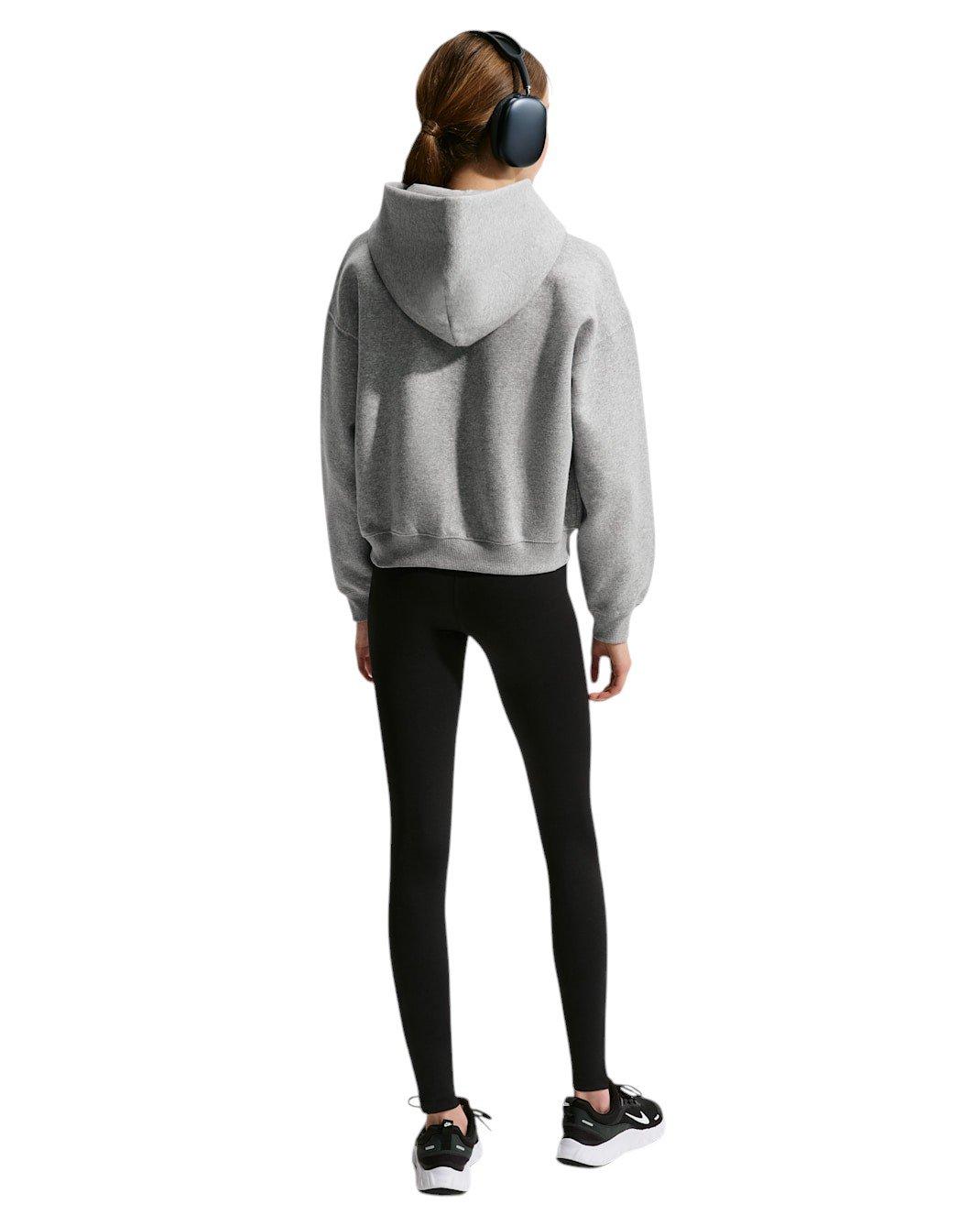 Nike Big Girls' Sportswear Studio Fleece Oversized Full-Zip Jacket - Grey - GREY Thumbnail View 6