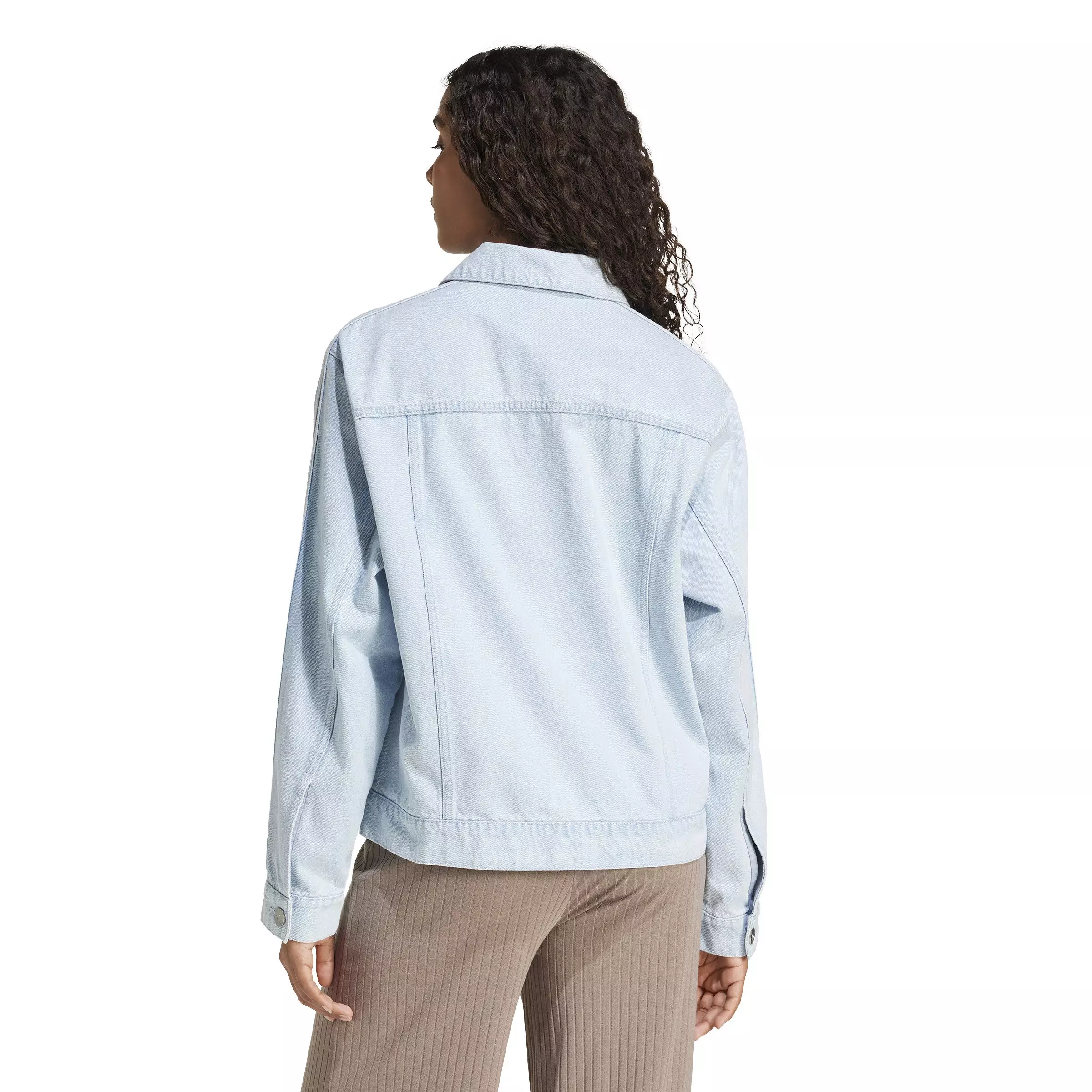 adidas Originals Women's Premium Essentials Denim Jacket -Blue - DENIM BLUE