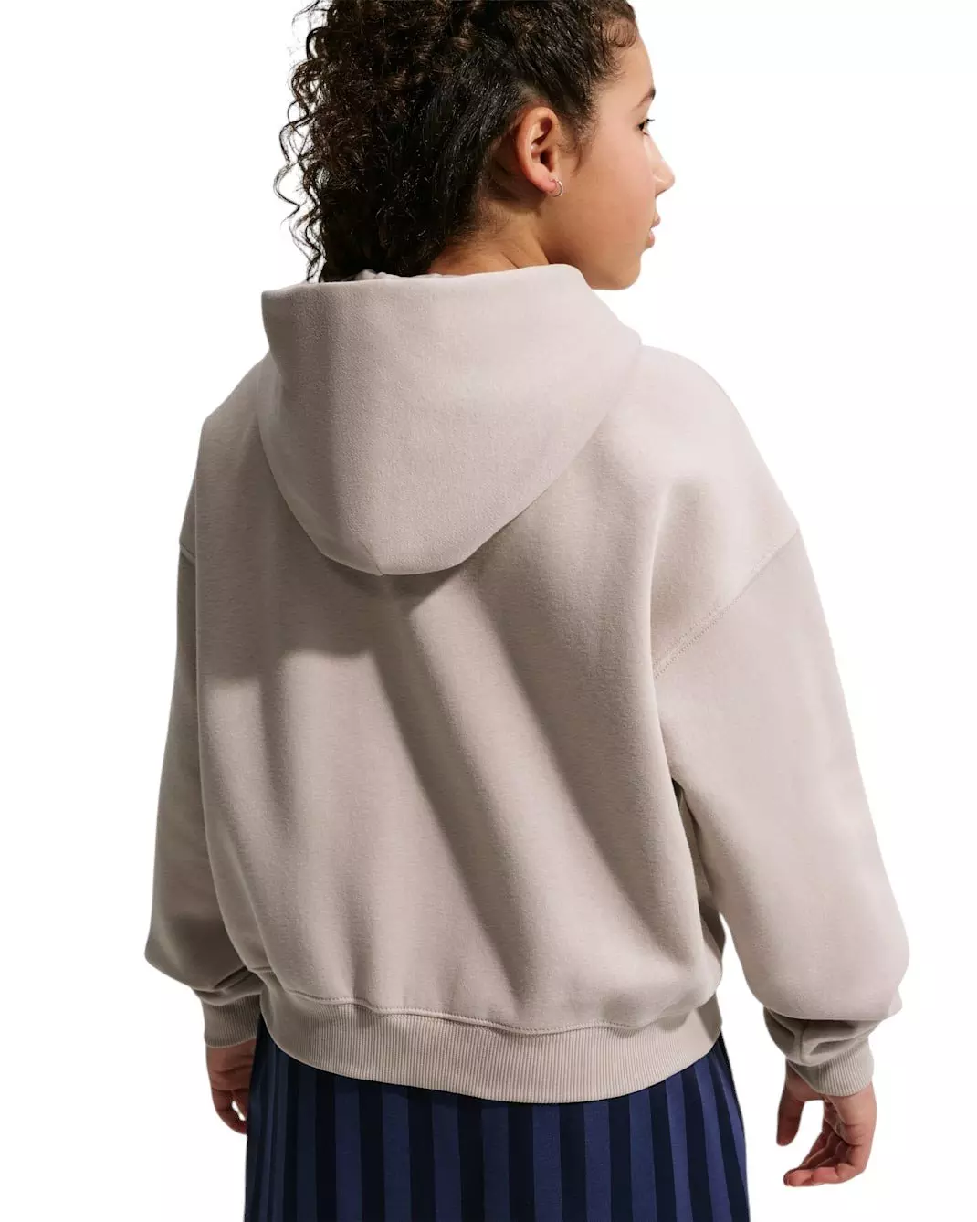 Nike Big Girls' Sportswear Studio Fleece Oversized Full-Zip Jacket - Brown - BROWN