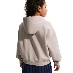 Nike Big Girls' Sportswear Studio Fleece Oversized Full-Zip Jacket - Brown