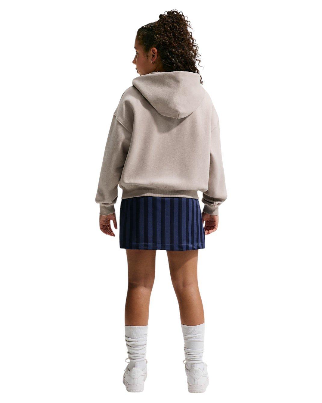 Nike Sportswear Studio Fleece Big Girls' Brown Oversized Full-Zip Jacket