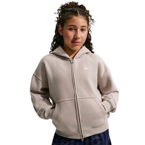 Nike Big Girls' Sportswear Studio Fleece Oversized Full-Zip Jacket - Brown