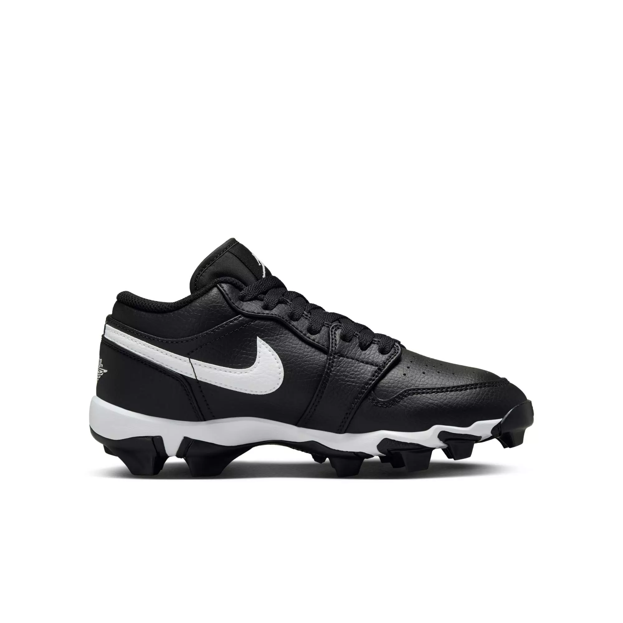 Jordan 1 Low "Black/White/White" Grade School Boys' Football Cleat