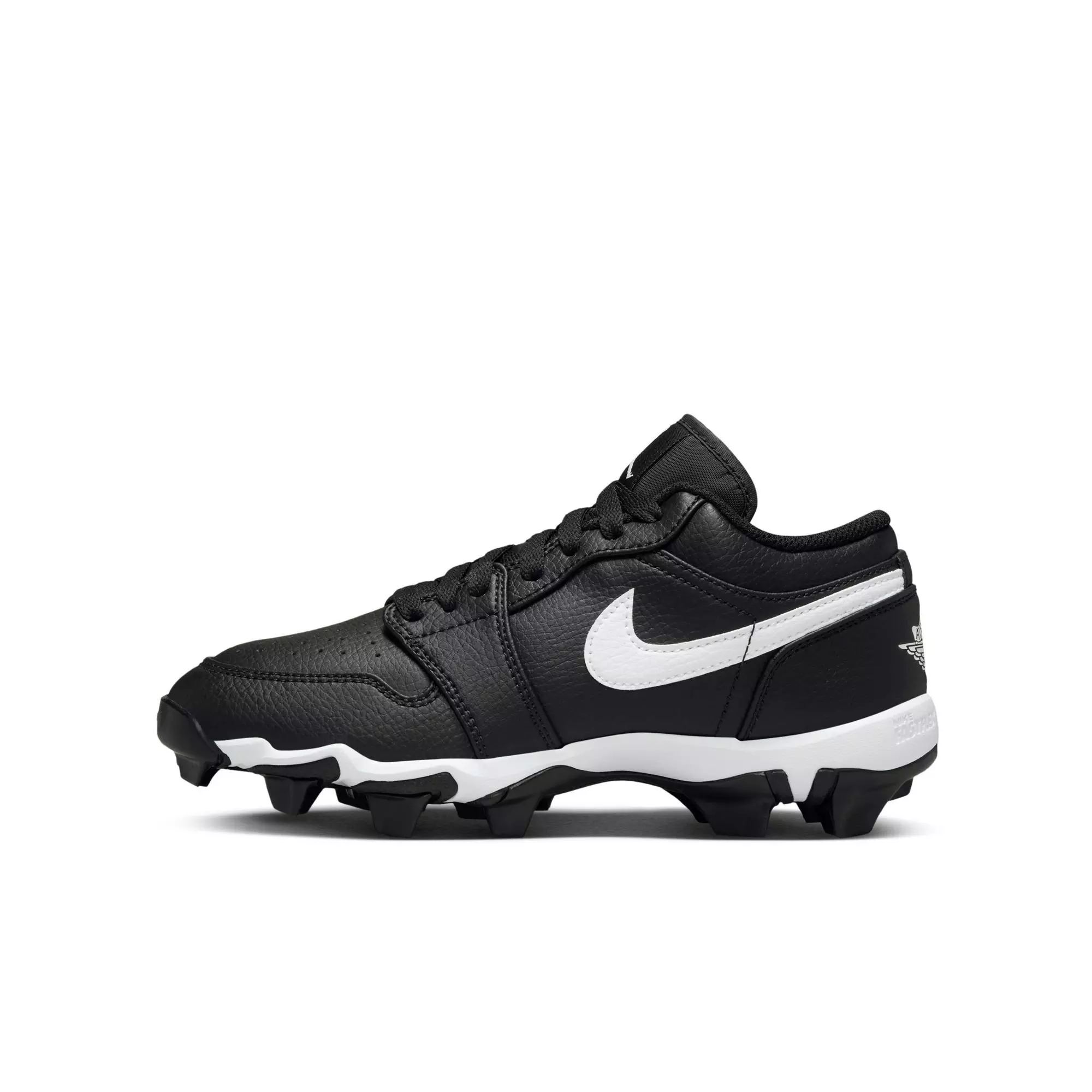 Jordan 1 Low "Black/White/White" Grade School Boys' Football Cleat