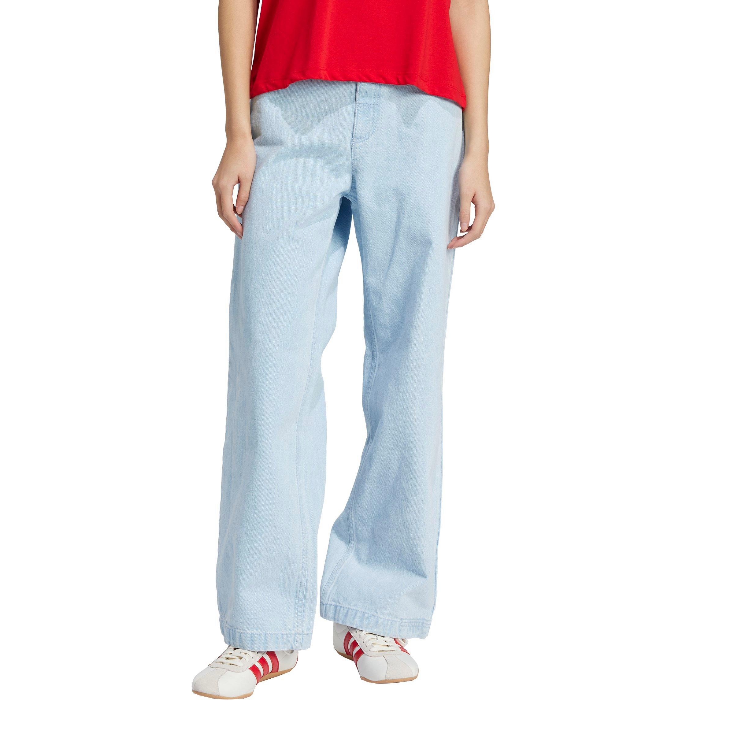 adidas Originals Women's Premium Essentials Denim Joggers -Blue - DENIM BLUE Thumbnail View 1