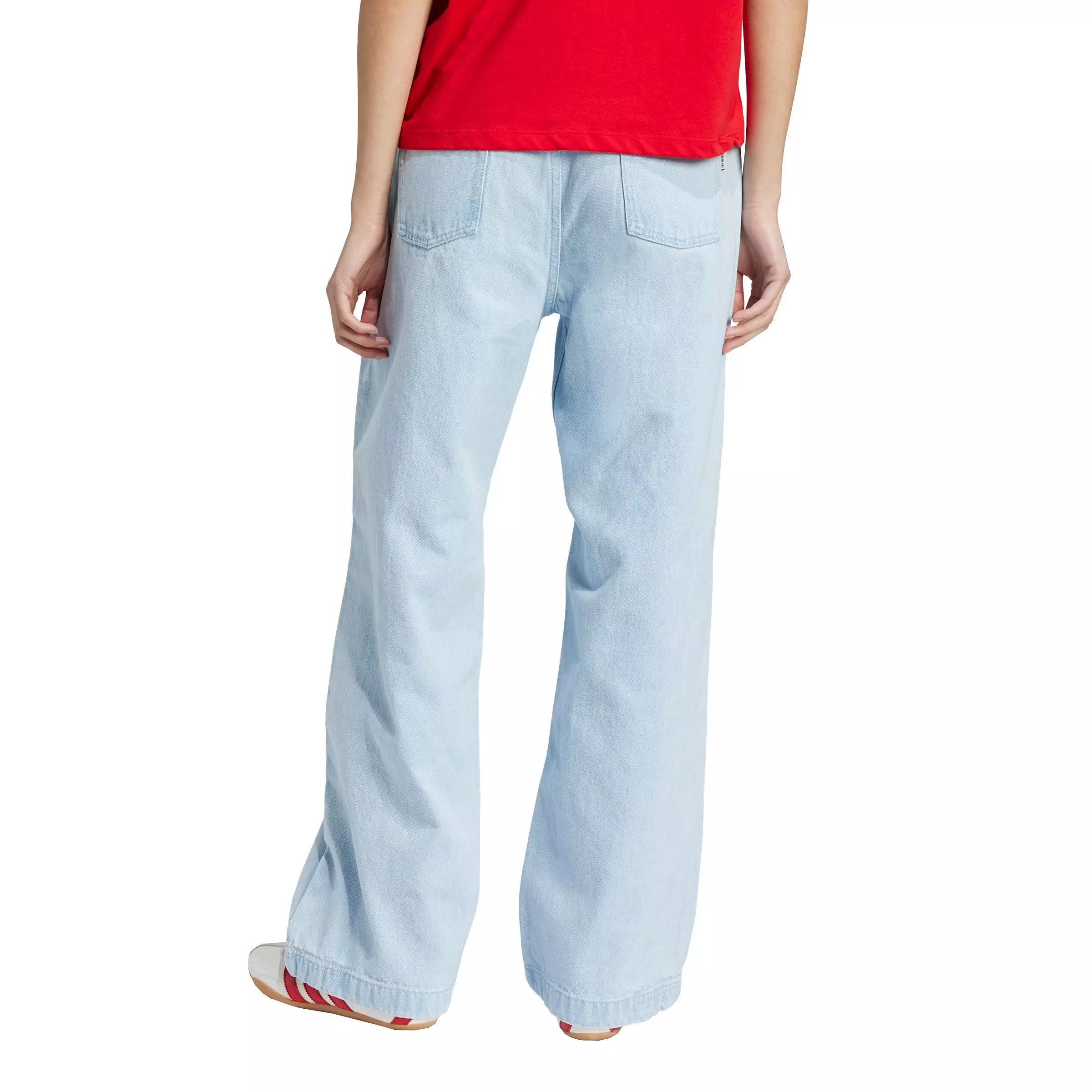 adidas Originals Women's Premium Essentials Denim Joggers -Blue - DENIM BLUE