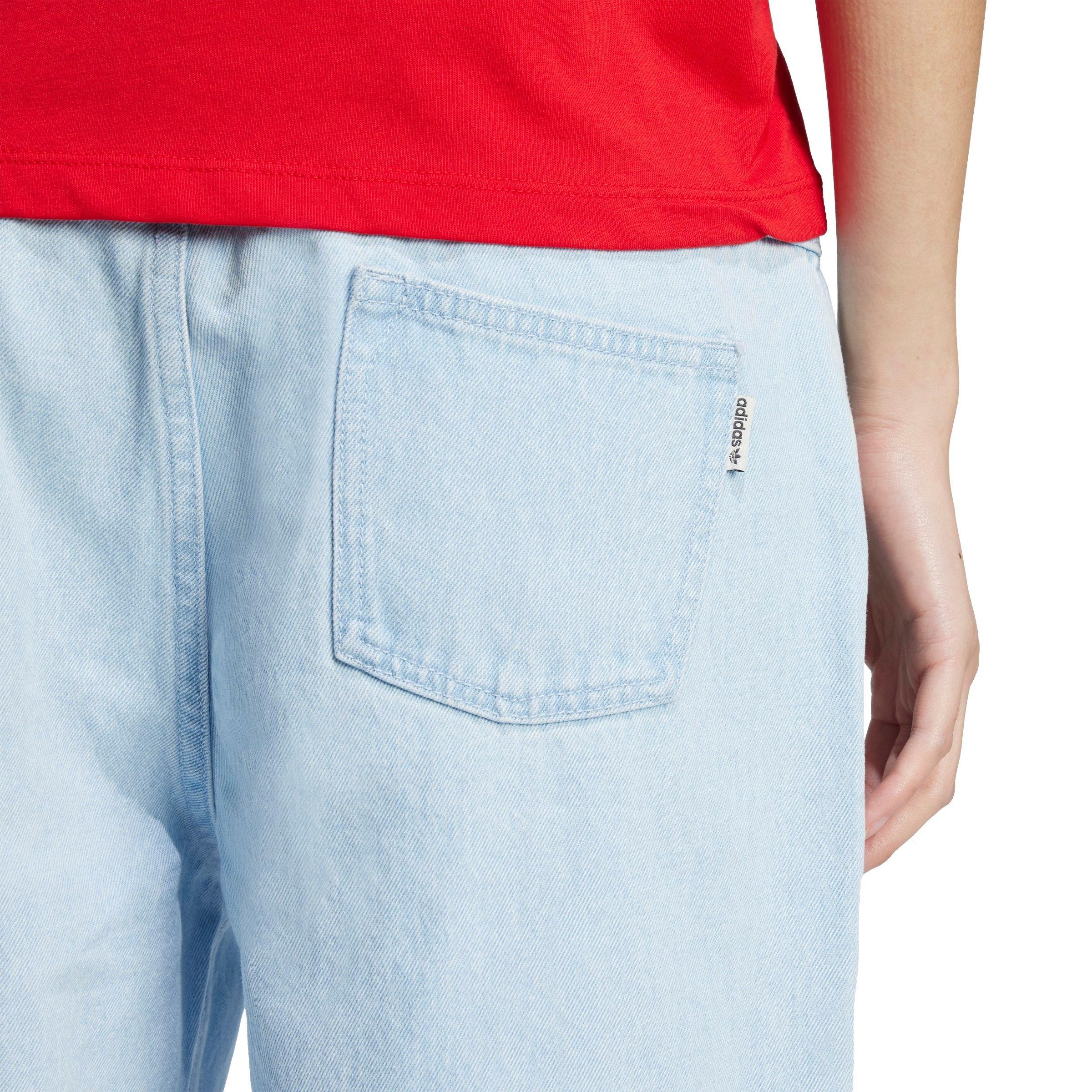 デニム・ジーパン adidas originals SOFT Denim ADJUSTABLE JOGGERS - Light Blue adidas Originals Women's Premium Essentials Denim Joggers -Blue