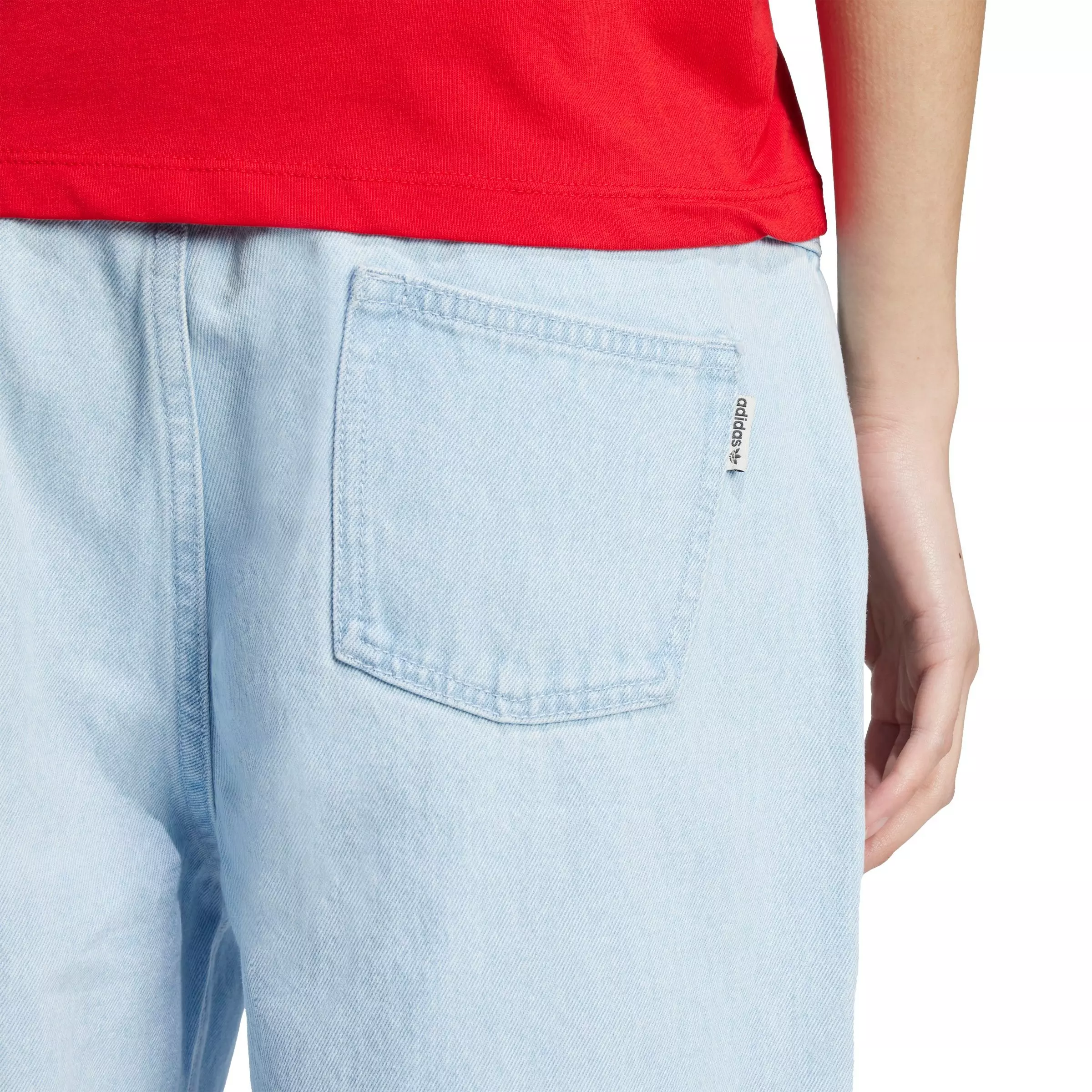 adidas Originals Women's Premium Essentials Denim Joggers -Blue - DENIM BLUE