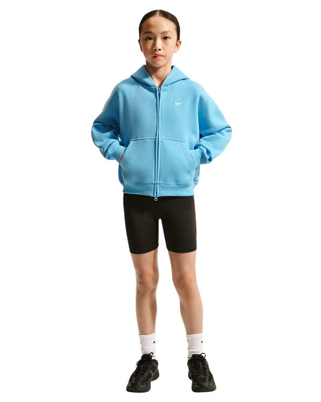 Nike Big Girls' Sportswear Studio Fleece Oversized Full-Zip Jacket - Football Blue - FOOTBALL BLUE Thumbnail View 5