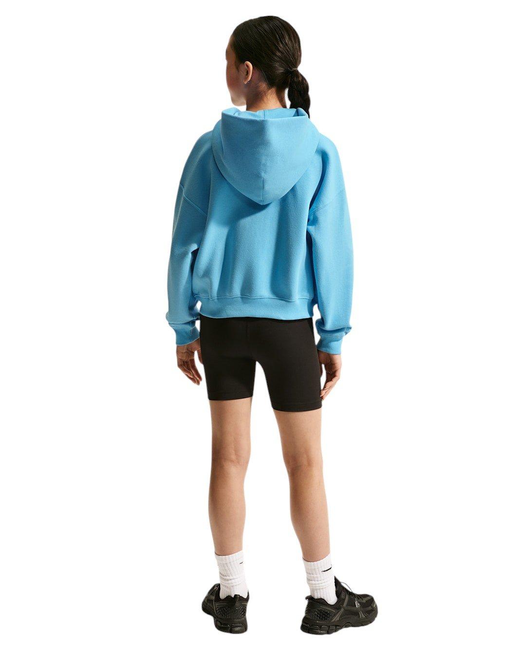 Nike Big Girls' Sportswear Studio Fleece Oversized Full-Zip Jacket - Football Blue - FOOTBALL BLUE Thumbnail View 6