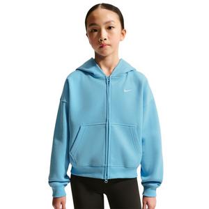 Nike Big Girls' Sportswear Studio Fleece Oversized Full-Zip Jacket - Football Blue