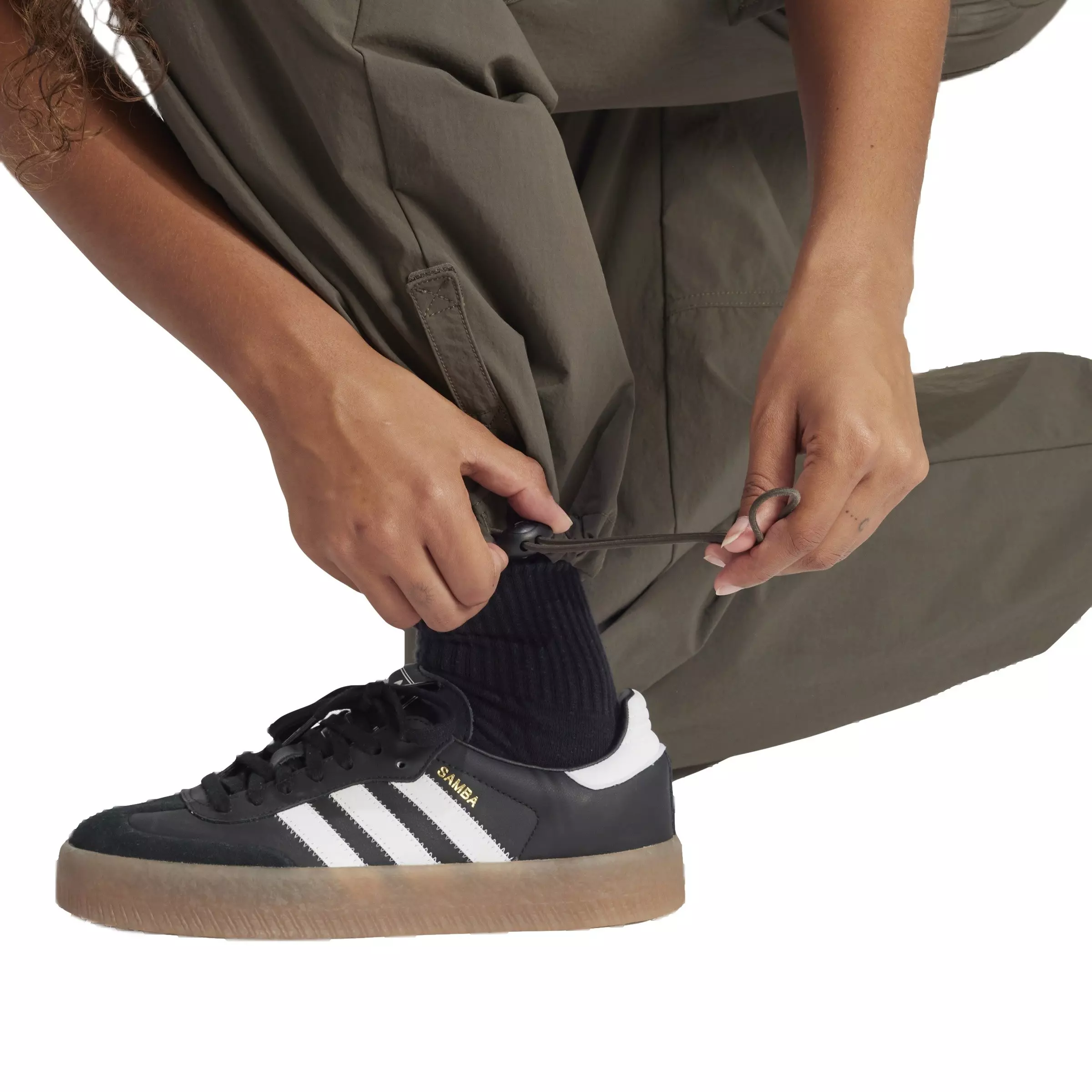 adidas Originals Women's Premium Essentials Cargo Tracksuit Bottoms -Green - GREEN