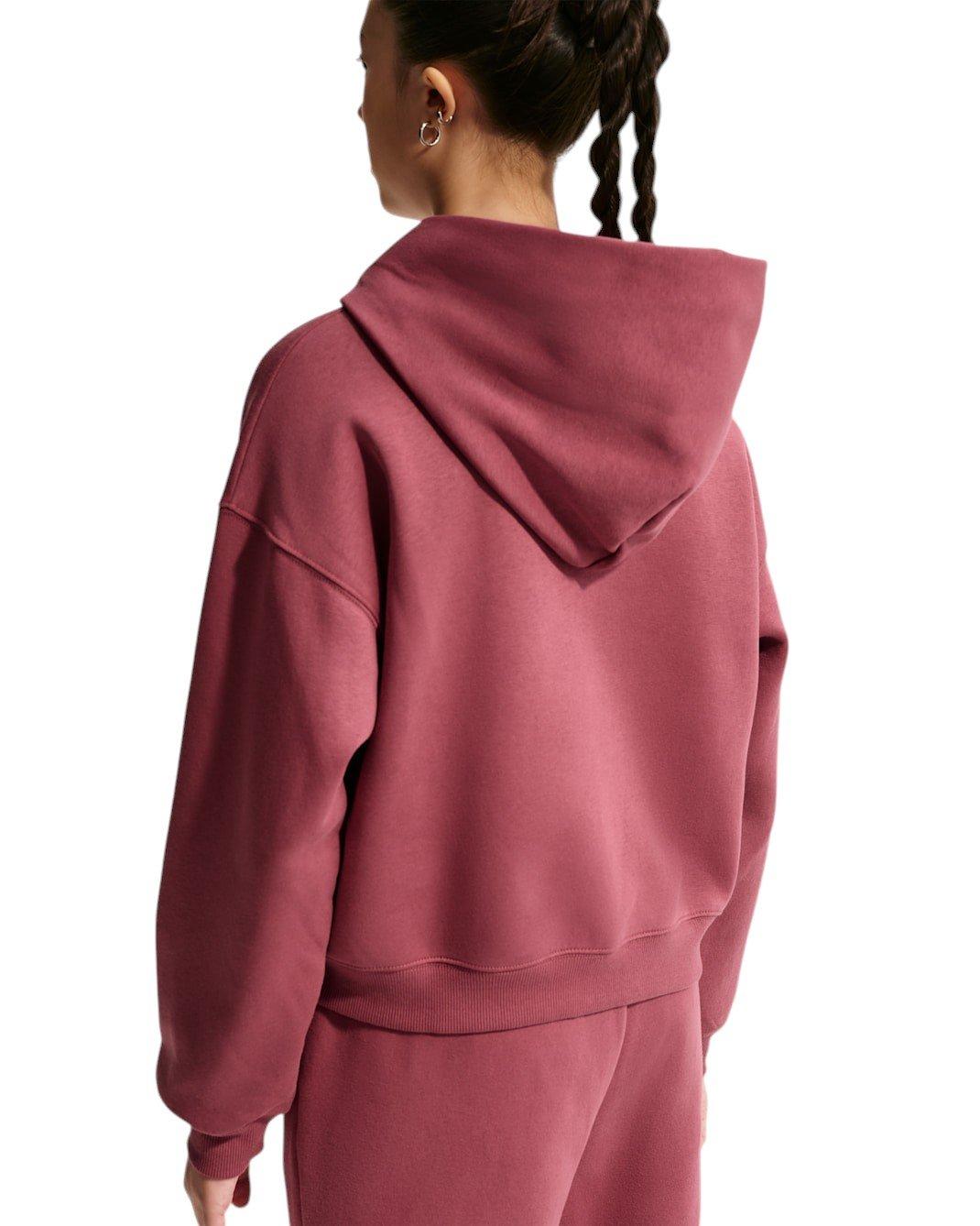 Nike Sportswear Studio Fleece Big Girls' Pink Smoke Oversized Full-Zip Jacket