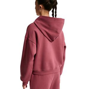 Nike Big Girls' Sportswear Studio Fleece Oversized Full-Zip Jacket - Pink Smoke - PINK SMOKE