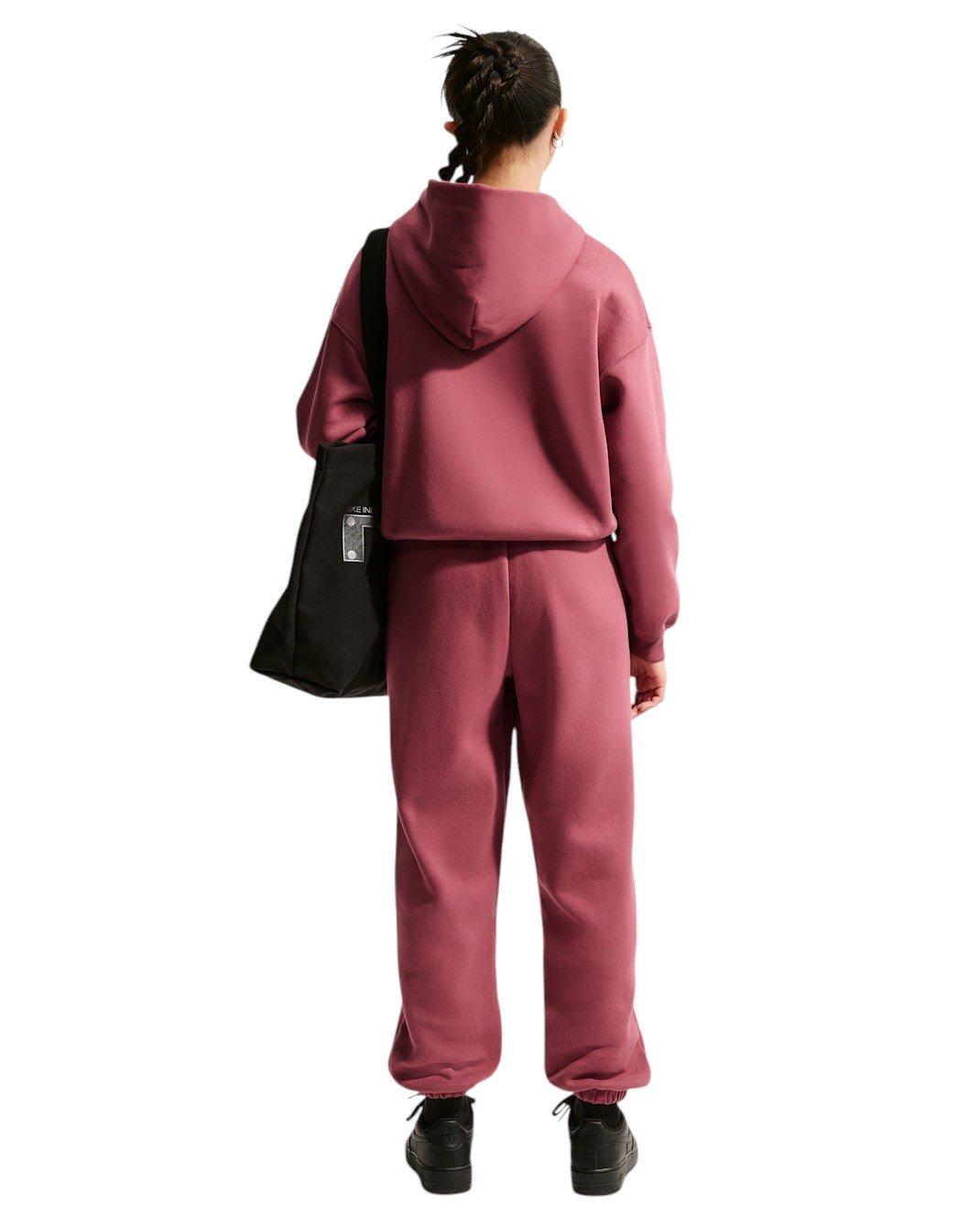 Nike Sportswear Studio Fleece Big Girls' Pink Smoke Oversized Full-Zip Jacket