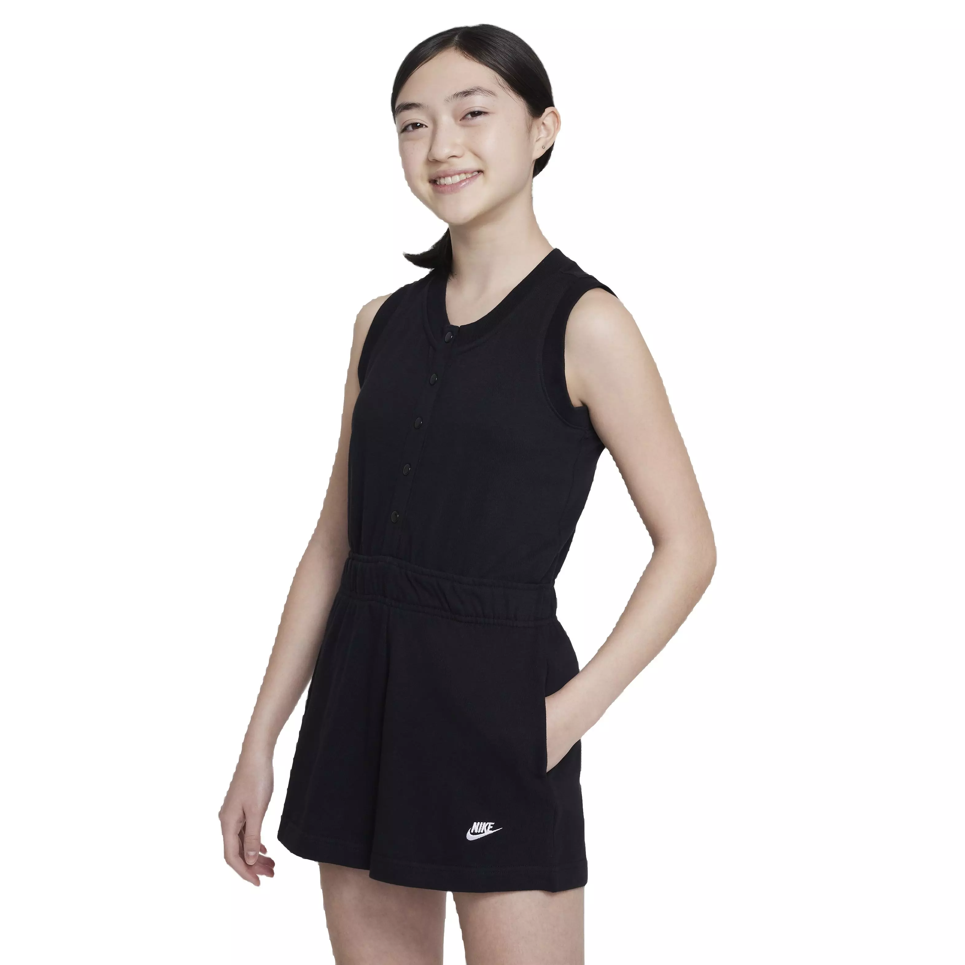 Nike Big Girls' Sportswear Romper-Black - BLACK