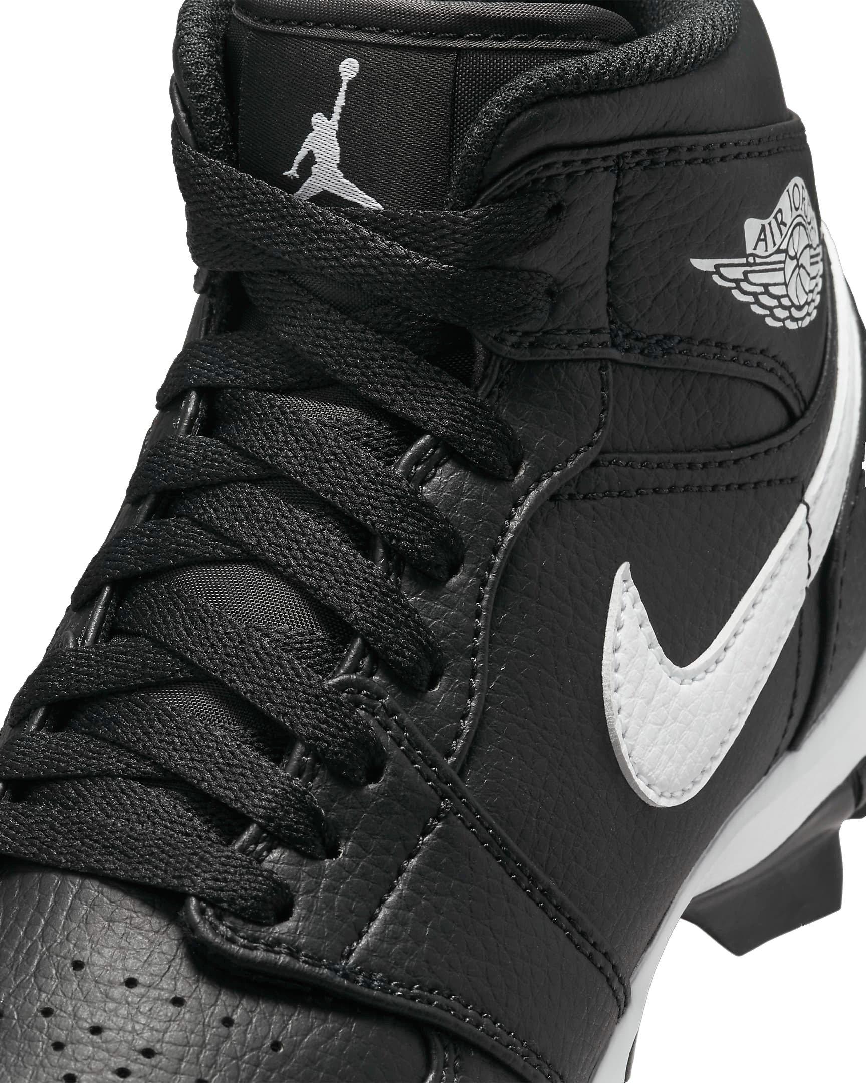 Jordan 1 Mid Grade School Boys'"Black/White" Football Cleat