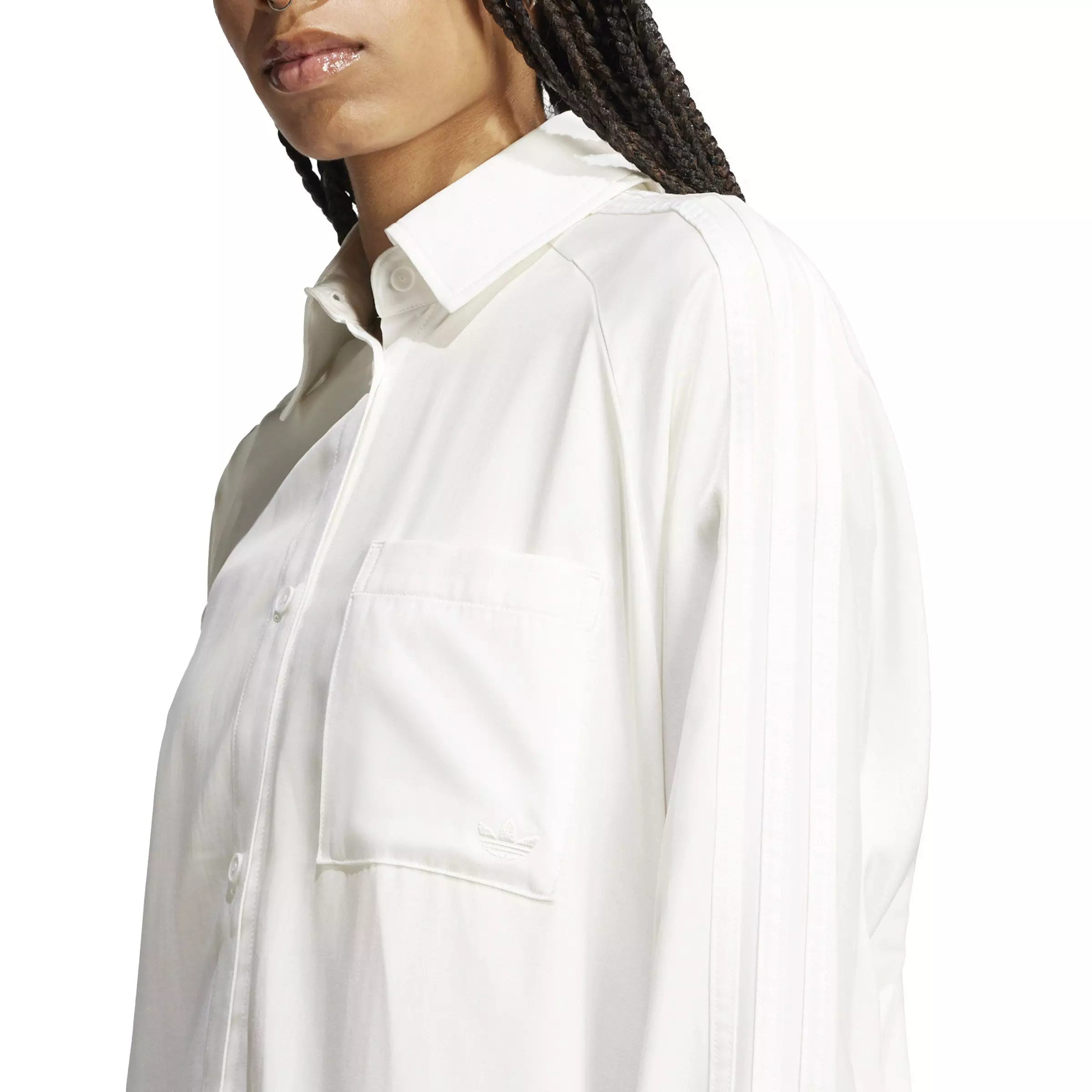 adidas Originals Women's Premium Essentials Long Sleeve Shirt -White - WHITE
