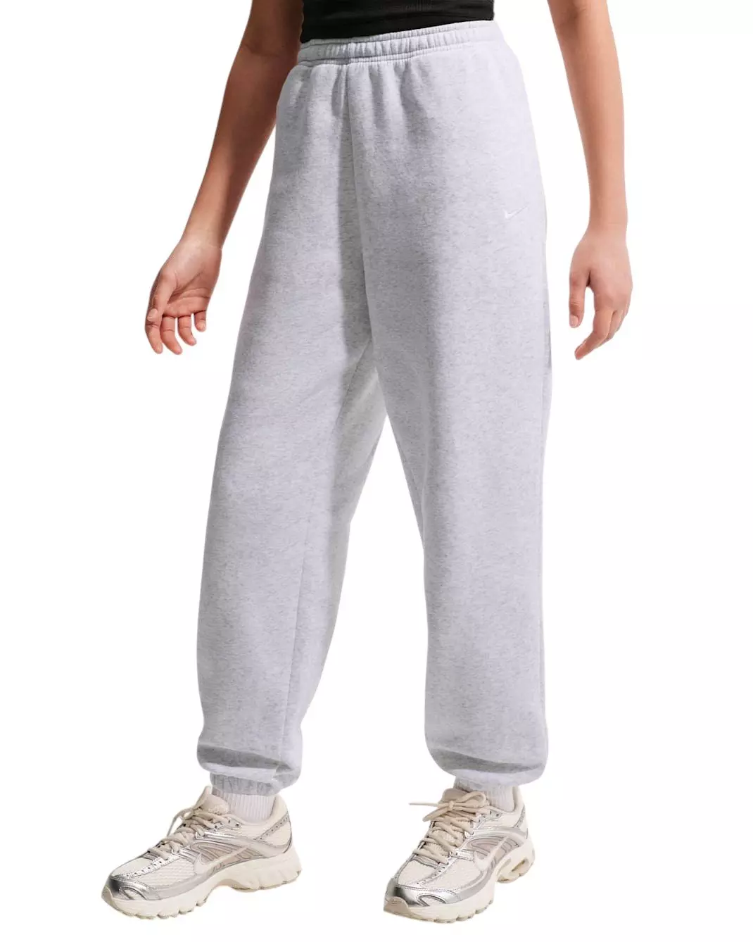 Nike Big Girls' Sportswear Studio Fleece Loose Pants - Birch Heather - BIRCH HEATHER