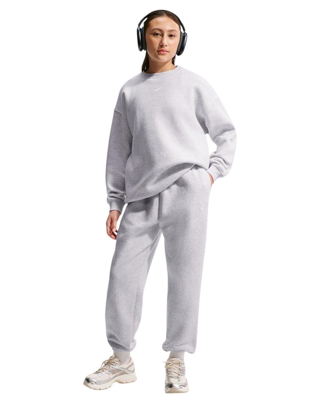 Nike Big Girls' Sportswear Studio Fleece Loose Pants - Birch Heather - BIRCH HEATHER Thumbnail View 4