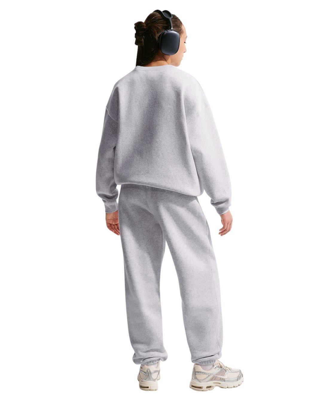 Nike Big Girls' Sportswear Studio Fleece Loose Pants - Birch Heather - BIRCH HEATHER Thumbnail View 5