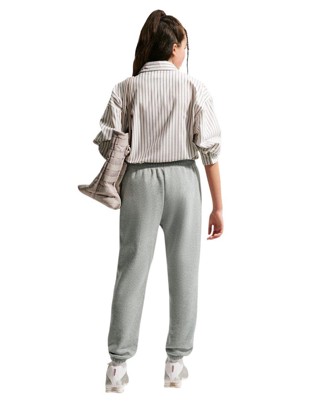 Nike Big Girls' Sportswear Studio Fleece Loose Pants - Grey - GREY Thumbnail View 2