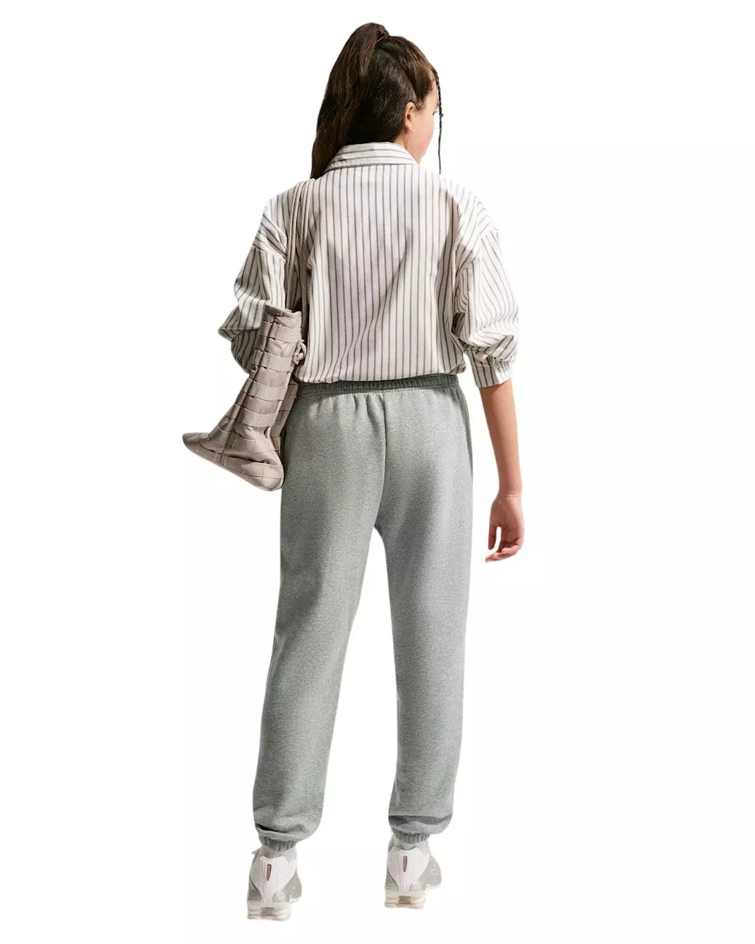 Nike Big Girls' Sportswear Studio Fleece Loose Pants - Grey - GREY