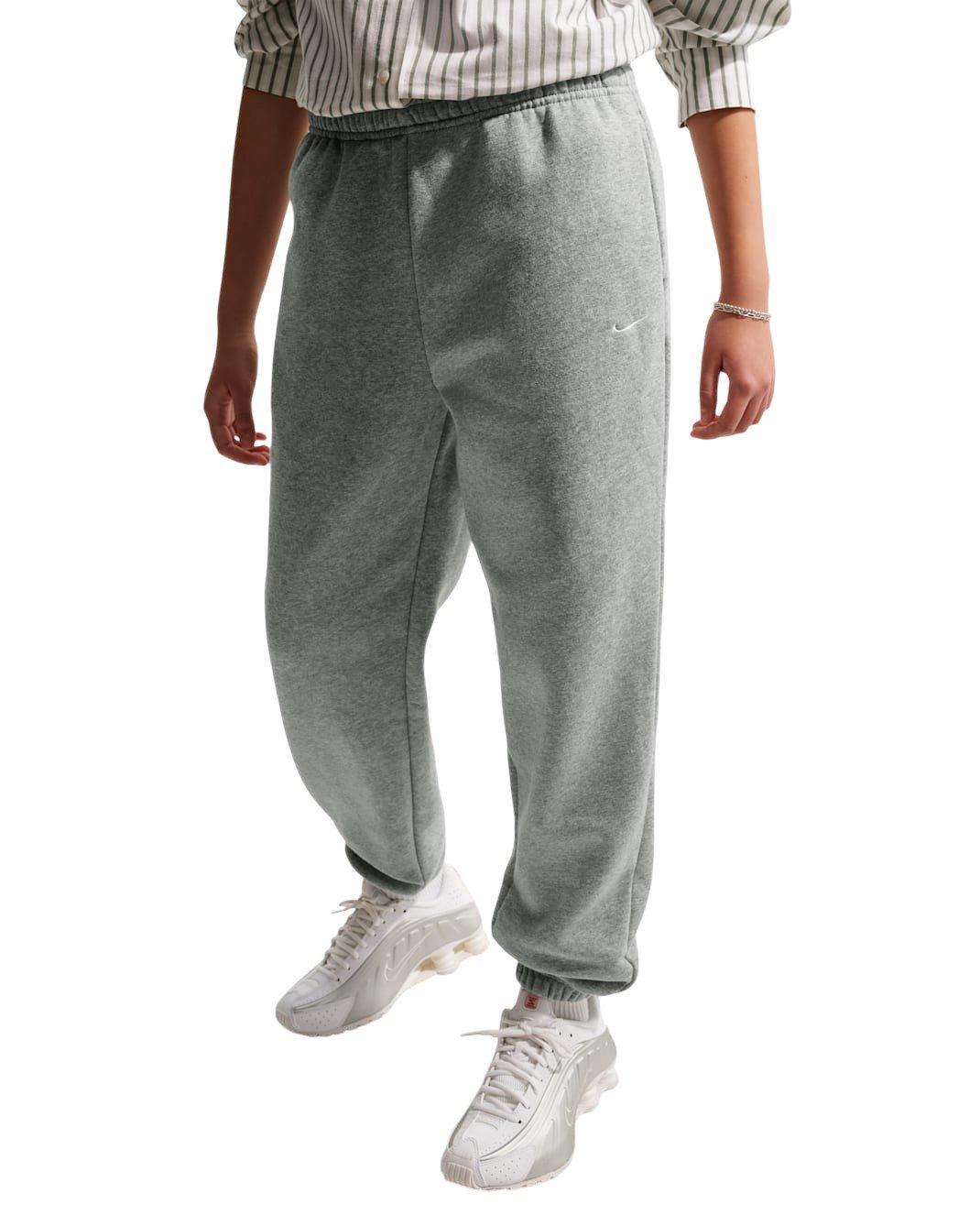 Nike Big Girls' Sportswear Studio Fleece Loose Pants - Grey - GREY Thumbnail View 3