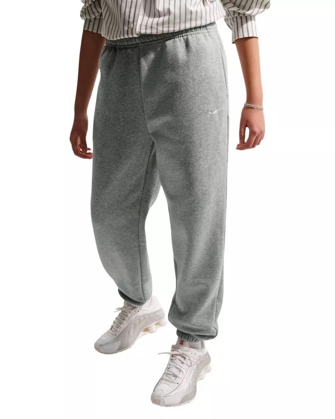 Nike Big Girls' Sportswear Studio Fleece Loose Pants - Grey - GREY