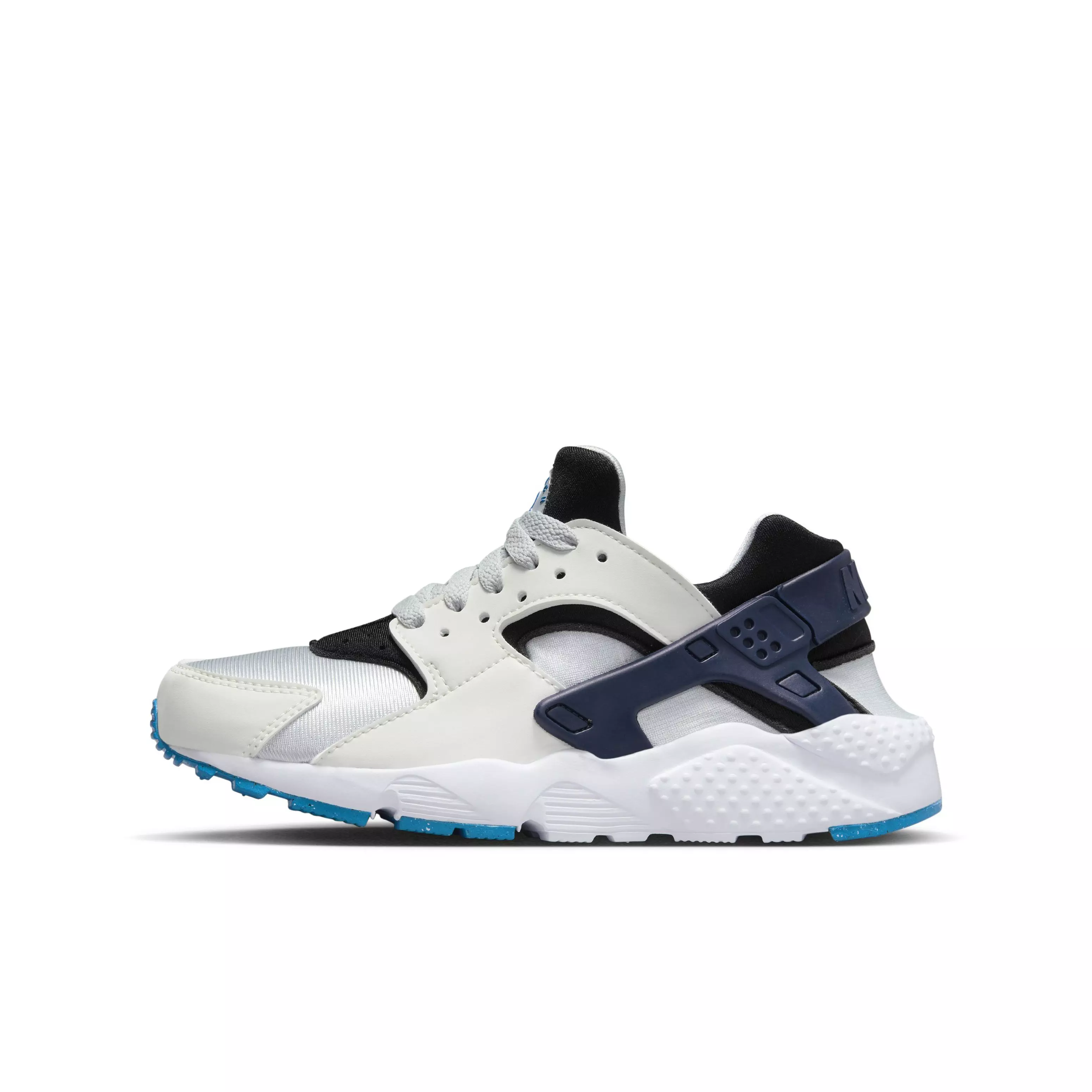 Nike Huarache Run "Summit White/Pure Platinum/Black/Deep Royal Blue" Grade School Boys' Shoe - WHITE/PLATINUM/BLACK/ROYAL