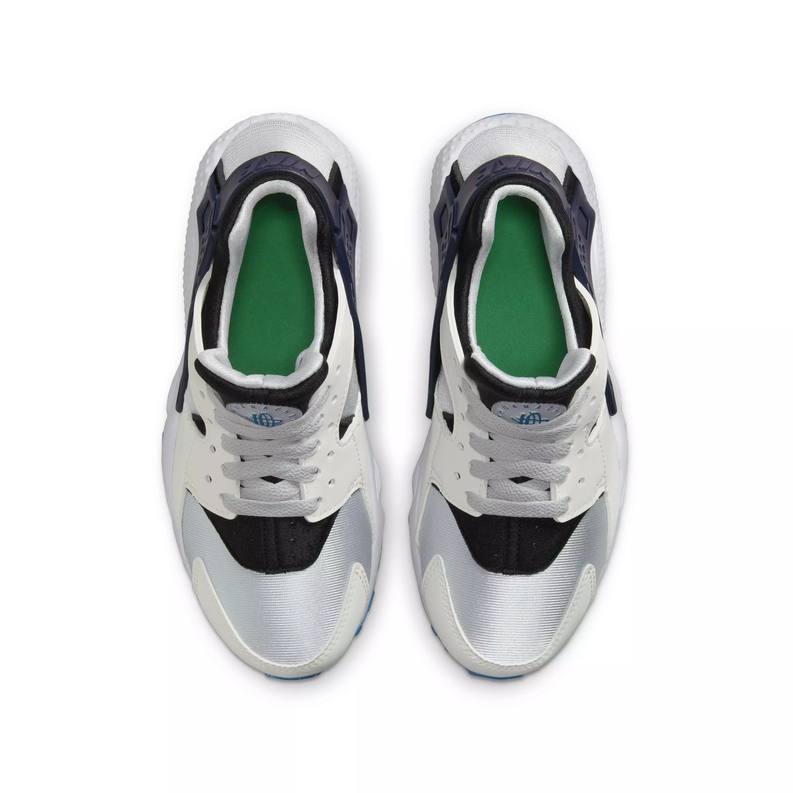 Nike Huarache Run "Summit White/Pure Platinum/Black/Deep Royal Blue" Grade School Boys' Shoe - WHITE/PLATINUM/BLACK/ROYAL