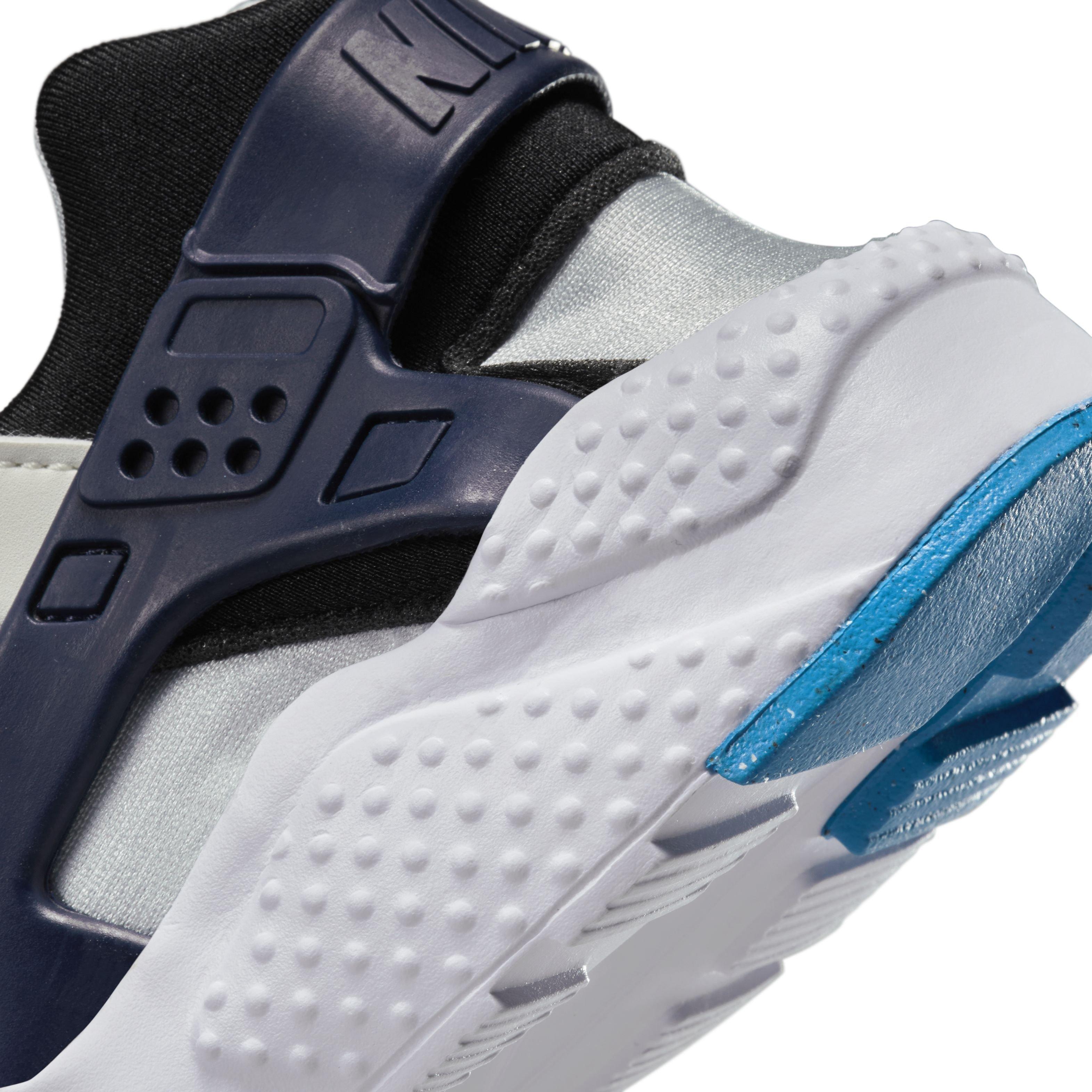 Nike Huarache Run "Summit White/Pure Platinum/Black/Deep Royal Blue" Grade School Boys' Shoe - WHITE/PLATINUM/BLACK/ROYAL Thumbnail View 8