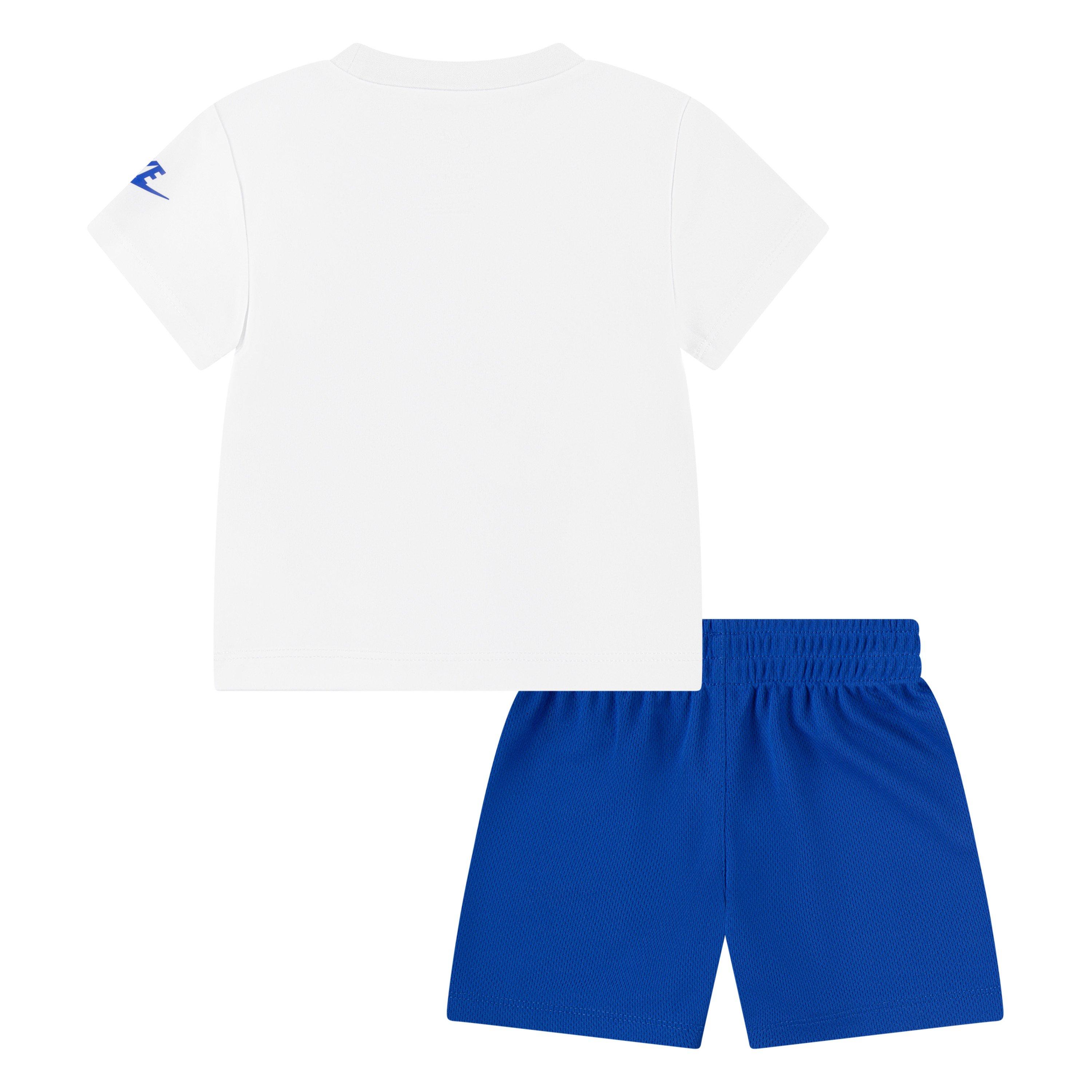 Nike Infant Boys' Dri-FIT Futura Mesh 2-Piece Short Set - White/Royal - WHITE/ROYAL Thumbnail View 2