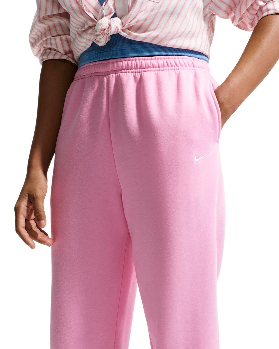 Nike Big Girls' Sportswear Studio Fleece Loose Pants - Pink - PINK Thumbnail View 3