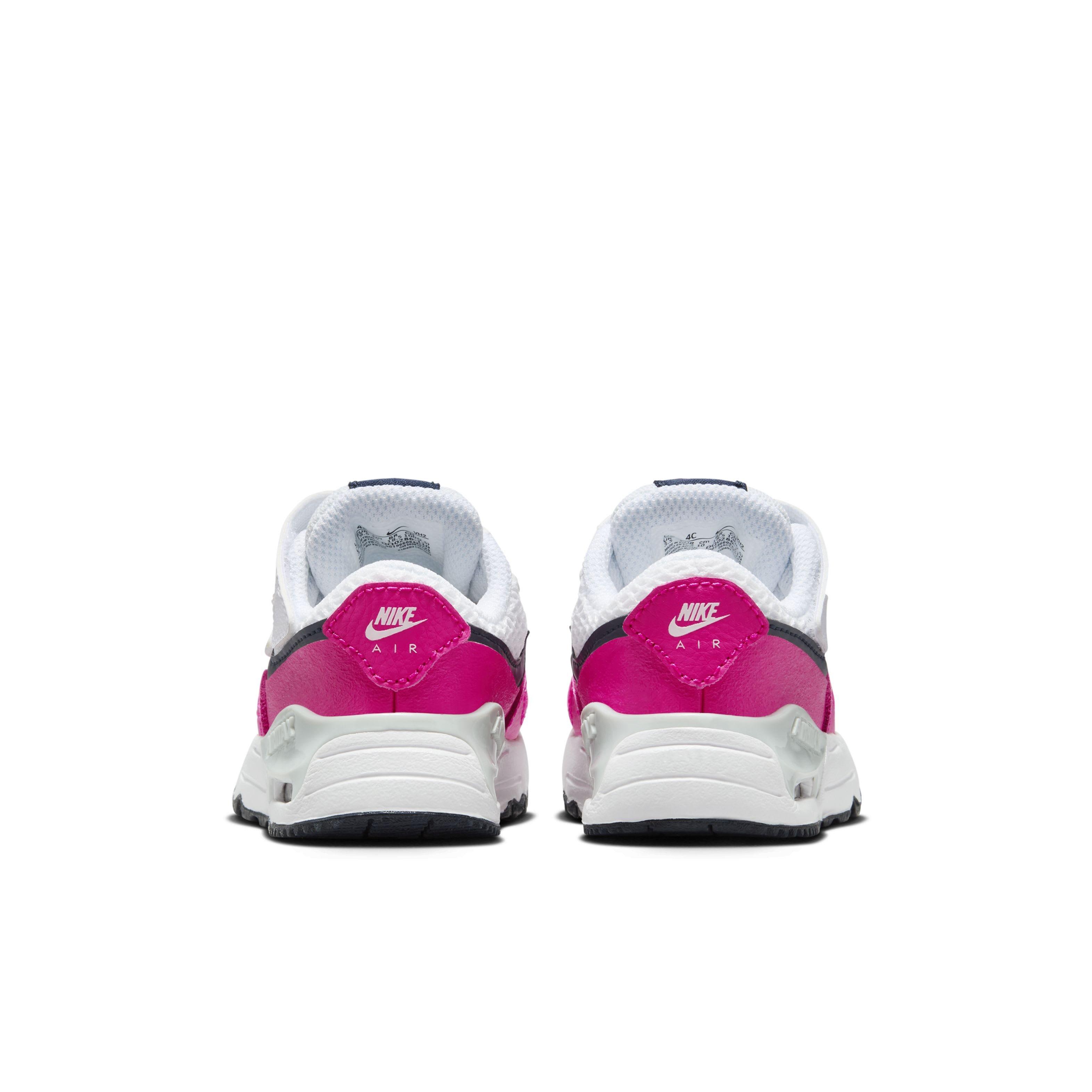 Nike Air Max SYSTM "White/Fierce Pink/Pure Platinum/Obsidian" Infant Girls' Shoe - WHITE/PINK/PLATINUM/OBSIDIAN Thumbnail View 5