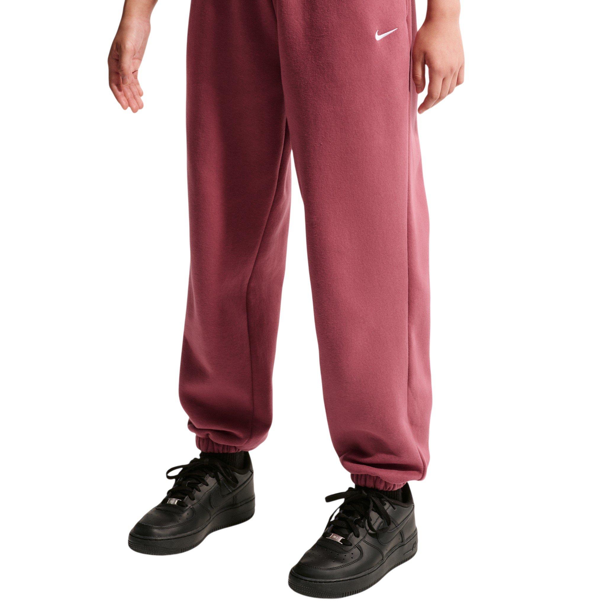 Nike Sportswear Studio Fleece Big Girls' Pink Smoke Loose Pants