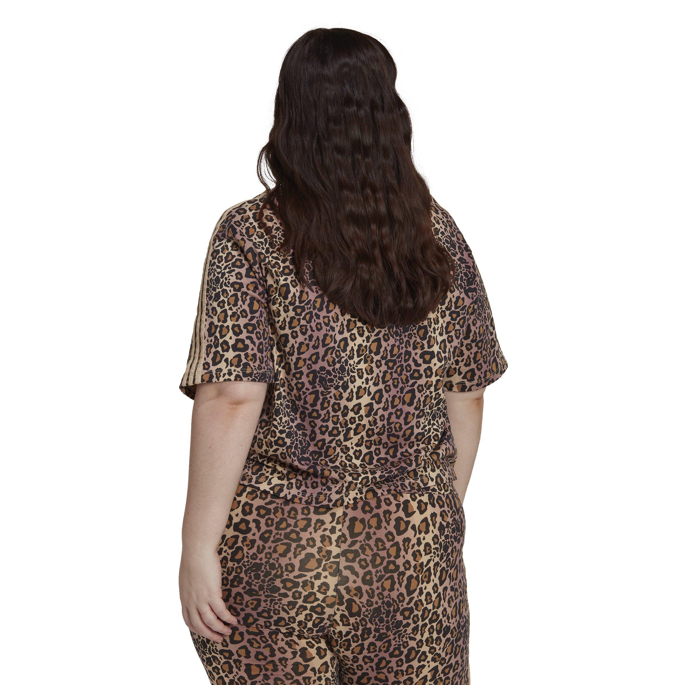 adidas Women's Leopard All Over Print Tee​-Brown - Hibbett