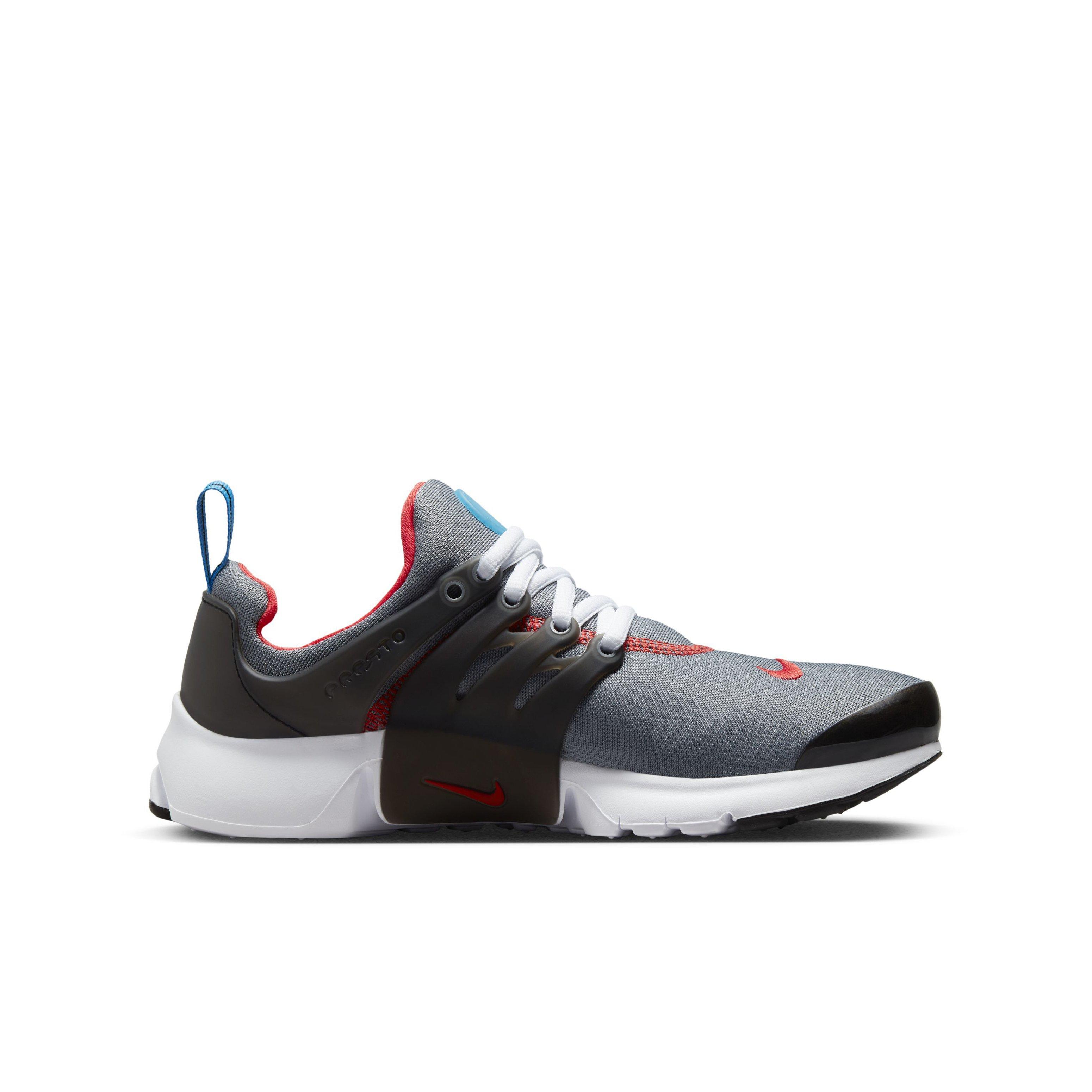 Nike Presto Cool Grey Black White Light Crimson Grade School Boys Shoe