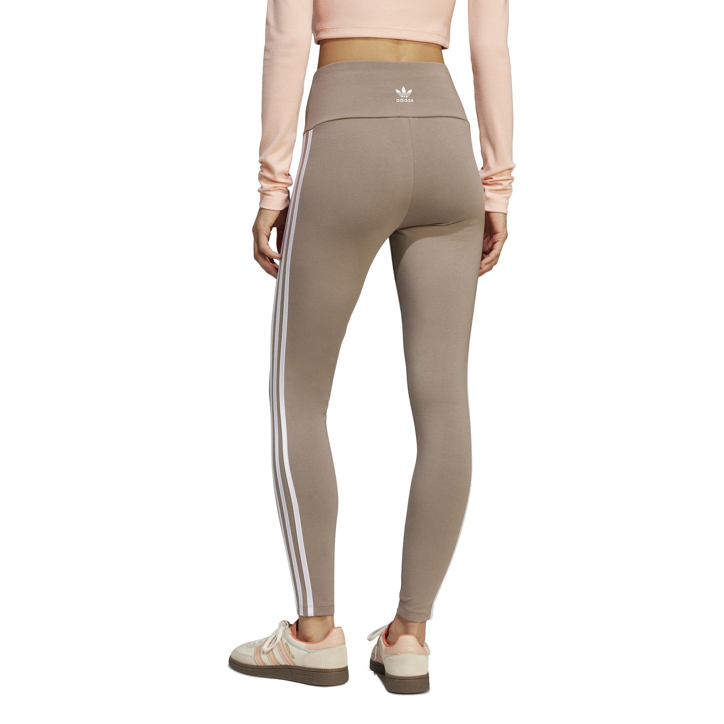 adidas Originals Women's adicolor 3-Stripes Leggings -Brown - BROWN Thumbnail View 2