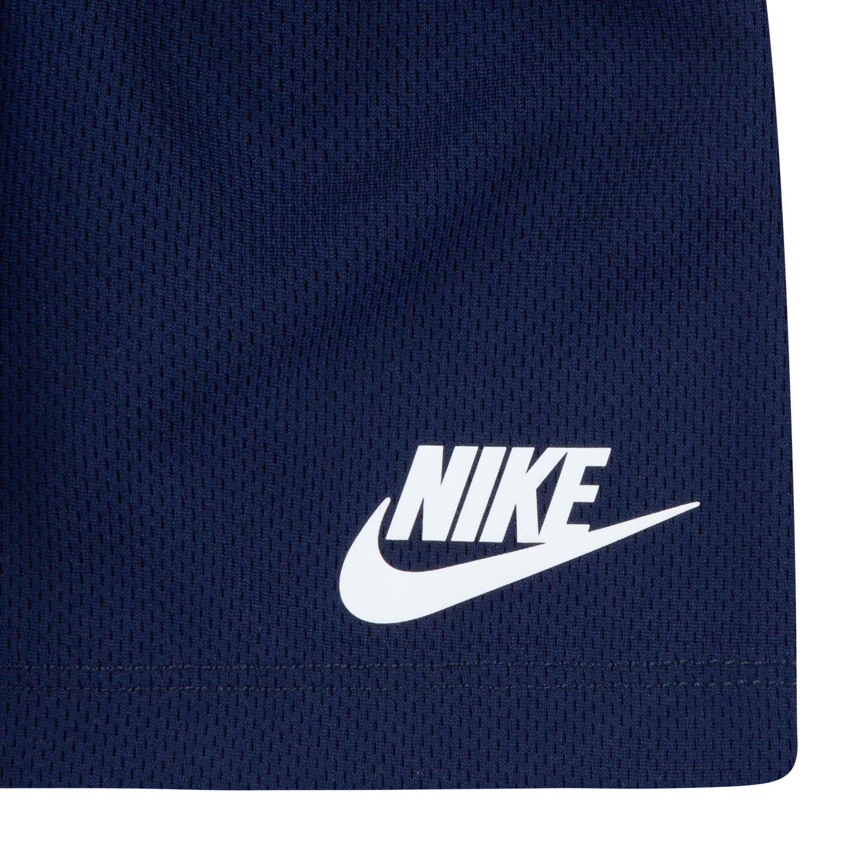 Nike Infant Boys' Dri-FIT Futura Mesh 2-Piece Short Set - White/Navy - WHITE/NAVY Thumbnail View 4
