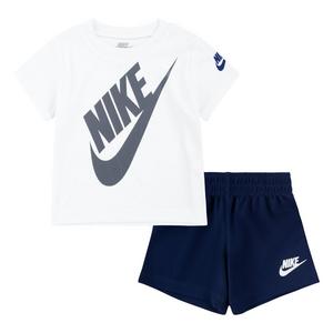 Nike Infant Boys' Dri-FIT Futura Mesh 2-Piece Short Set -White/Navy