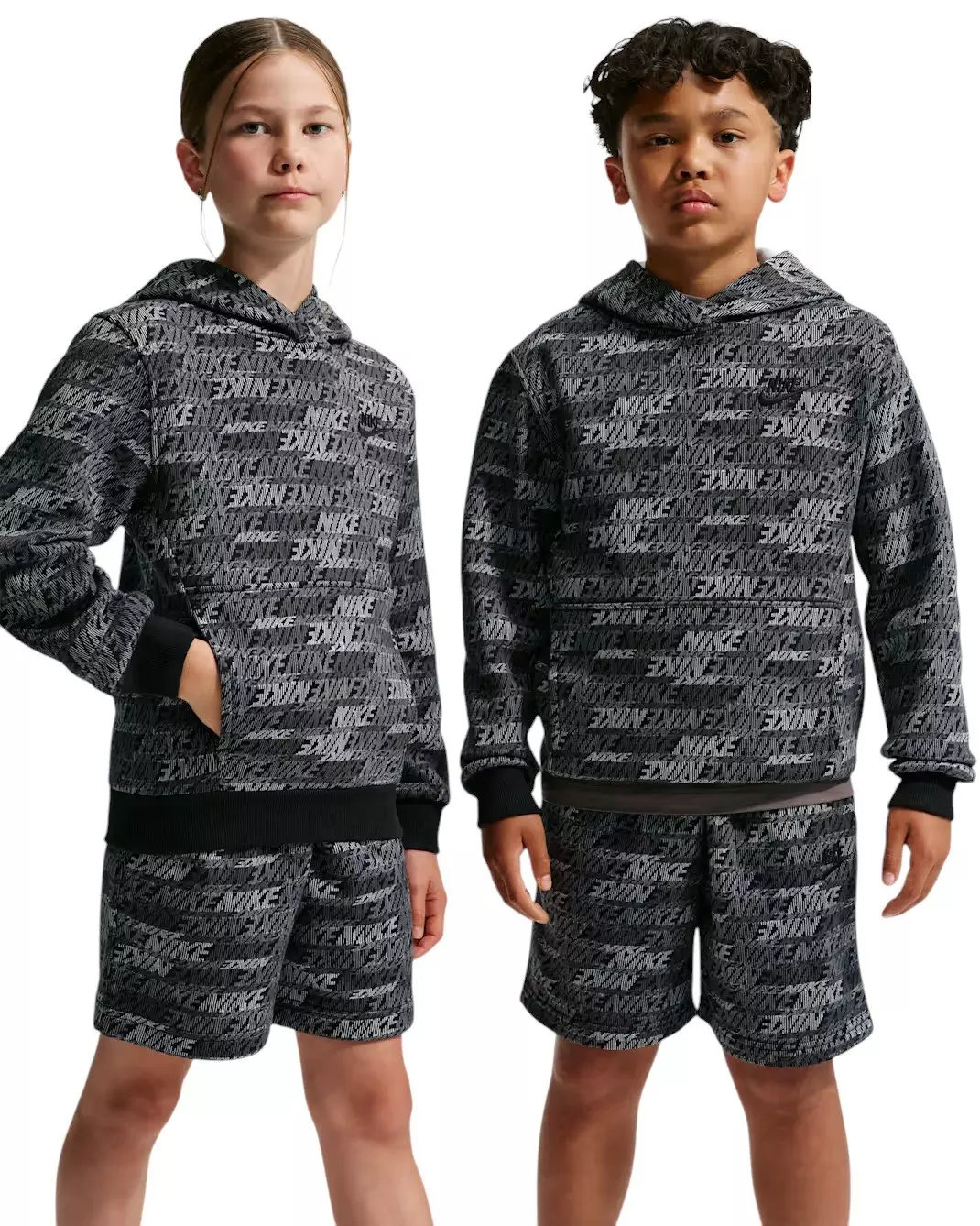 Nike Big Kids' Sportswear Club Fleece Pullover Hoodie - Black - BLACK