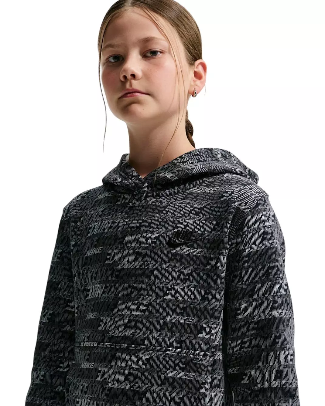 Nike Big Kids' Sportswear Club Fleece Pullover Hoodie - Black - BLACK