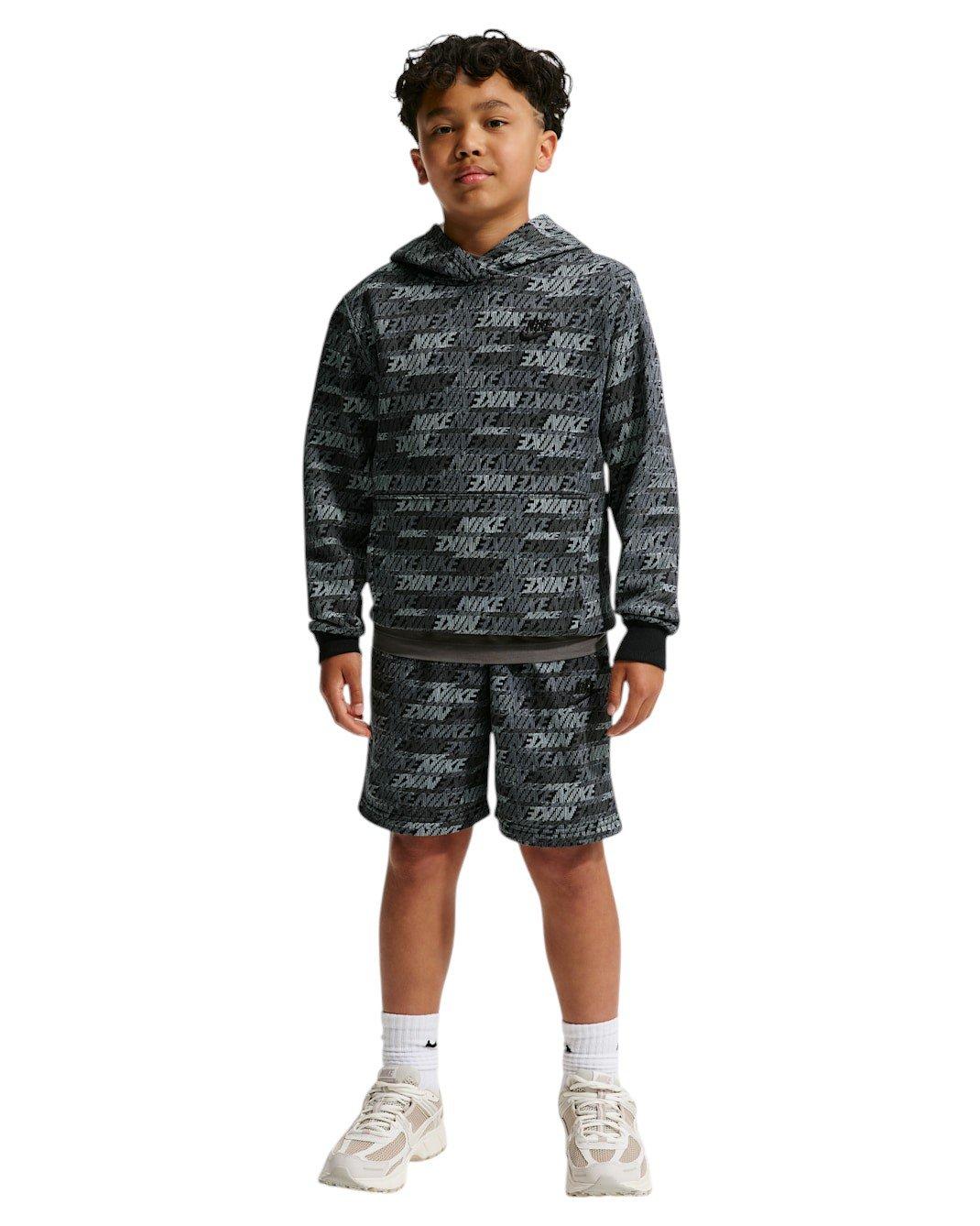 Nike Big Kids' Sportswear Club Fleece Pullover Hoodie - Black - BLACK Thumbnail View 6